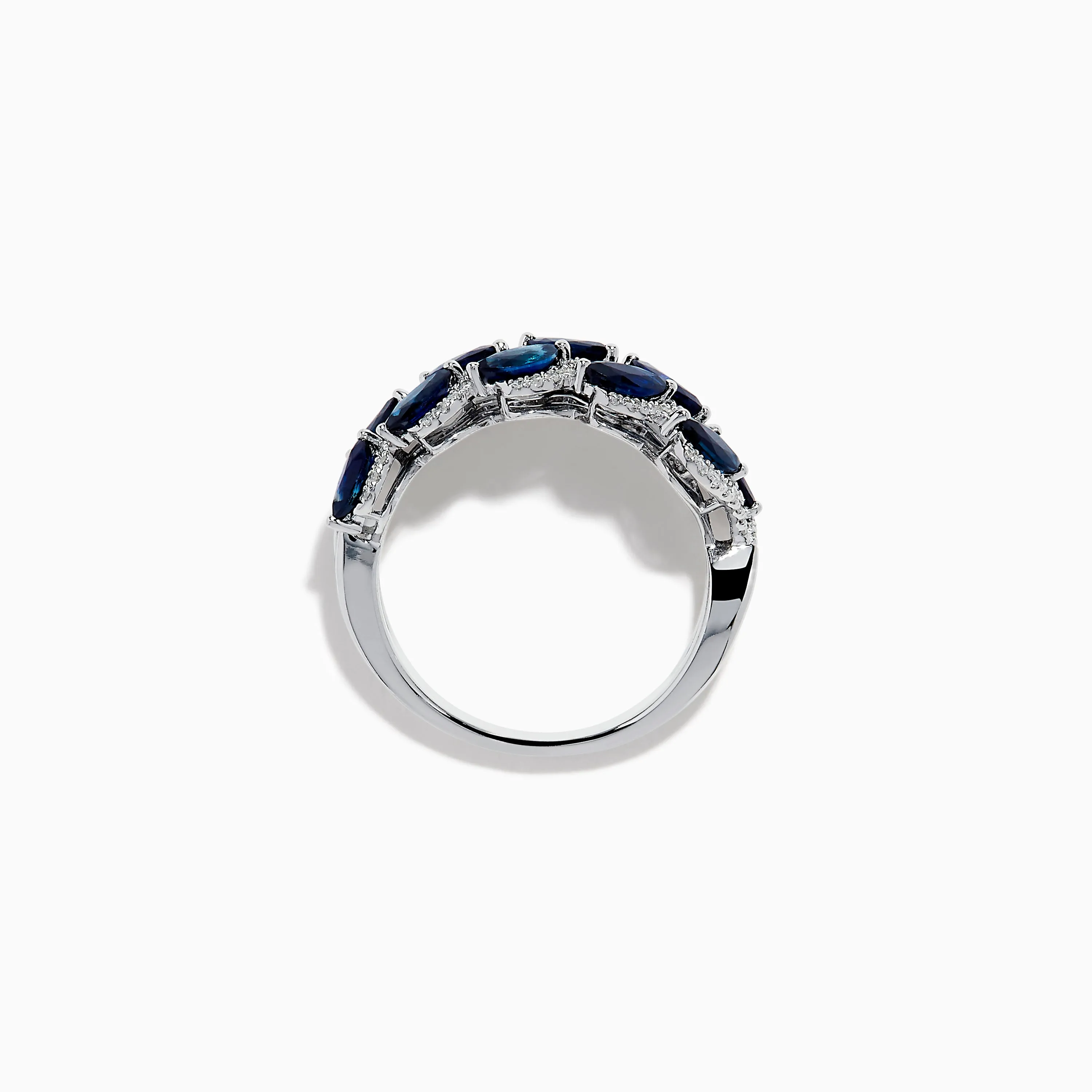 14K White Gold Sapphire and Diamond Leaf Motif Ring sold by Effy product image thumbnail 3
