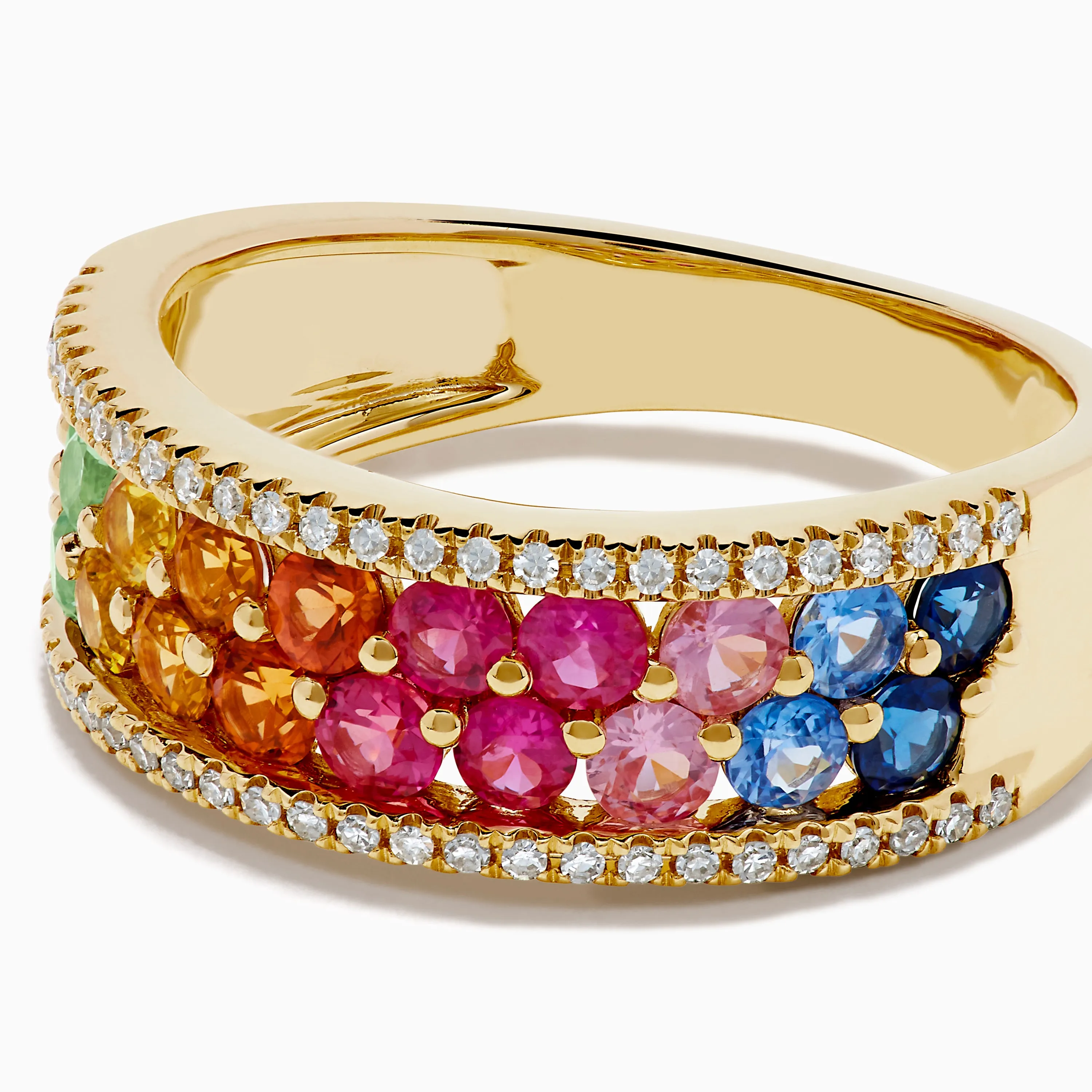 Watercolors 14K Yellow Gold Multi Sapphire and Diamond Ring sold by Effy product image thumbnail 2
