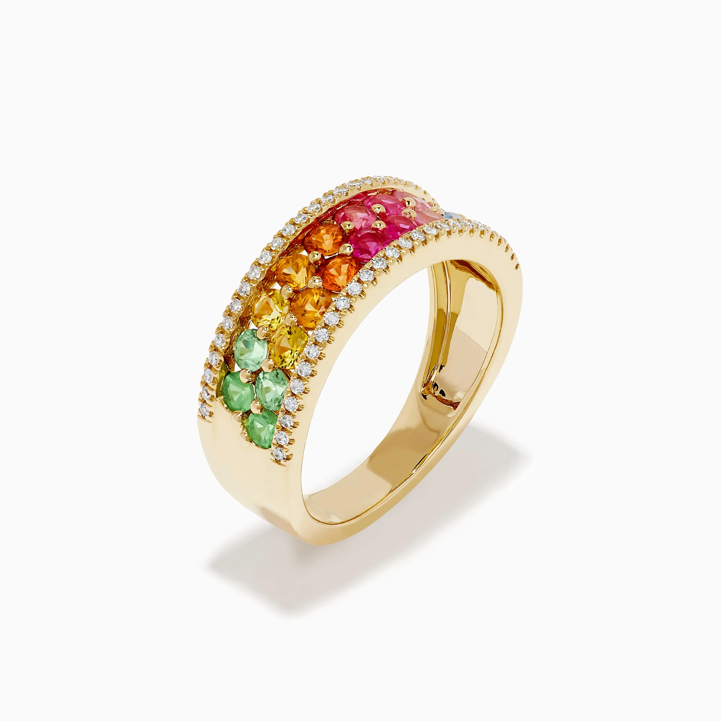 Watercolors 14K Yellow Gold Multi Sapphire and Diamond Ring sold by Effy product image thumbnail 4
