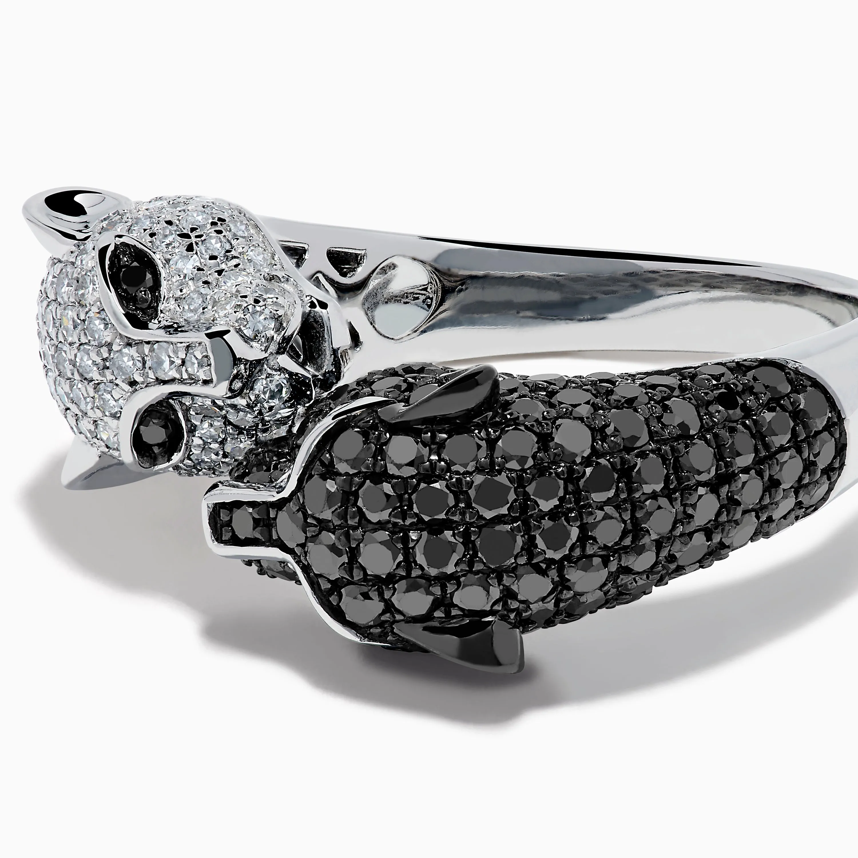 Signature 14K White and Black Diamond Panther Toi et Moi Ring sold by Effy product image thumbnail 3