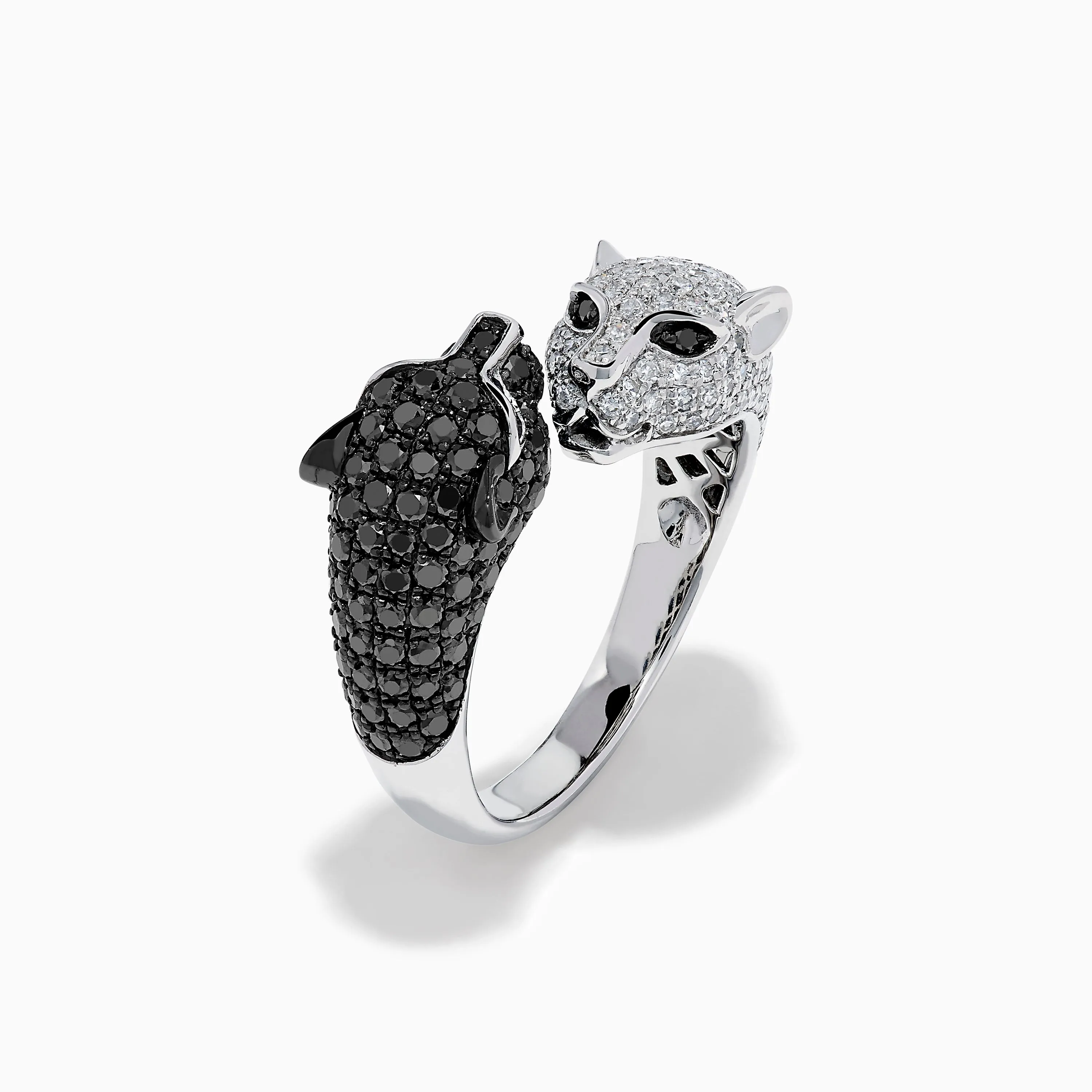 Signature 14K White and Black Diamond Panther Toi et Moi Ring sold by Effy product image thumbnail 2