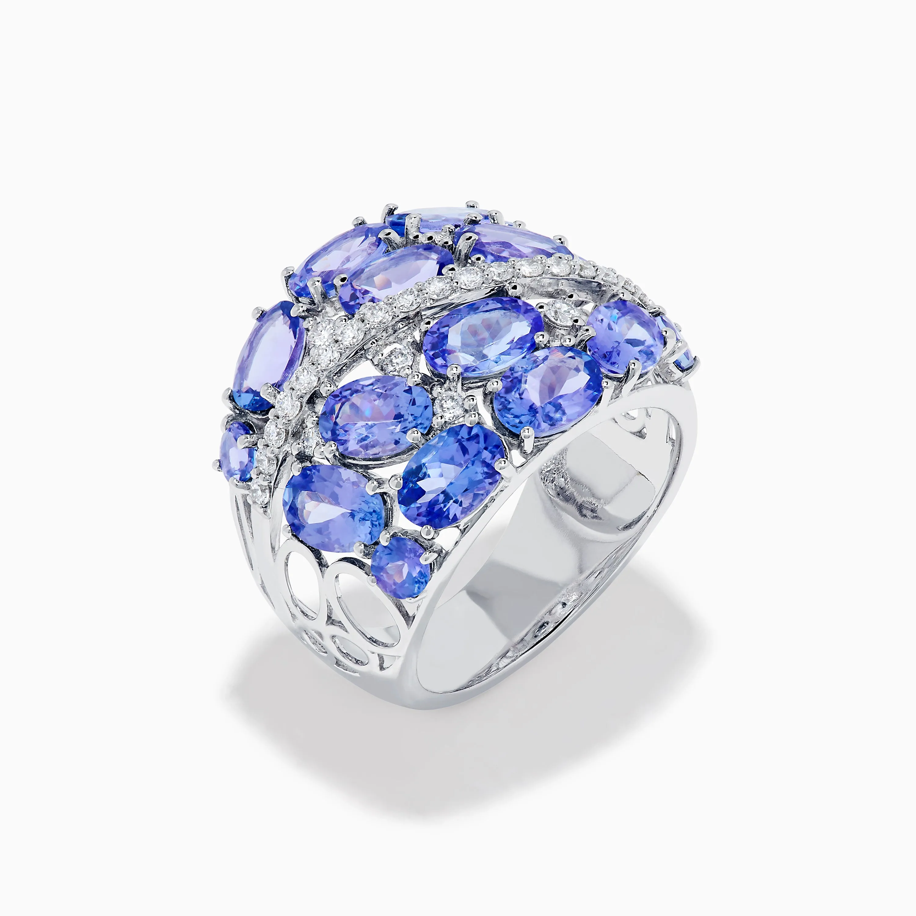 14K White Gold Tanzanite and Diamond Wide Band Ring sold by Effy product image thumbnail 4