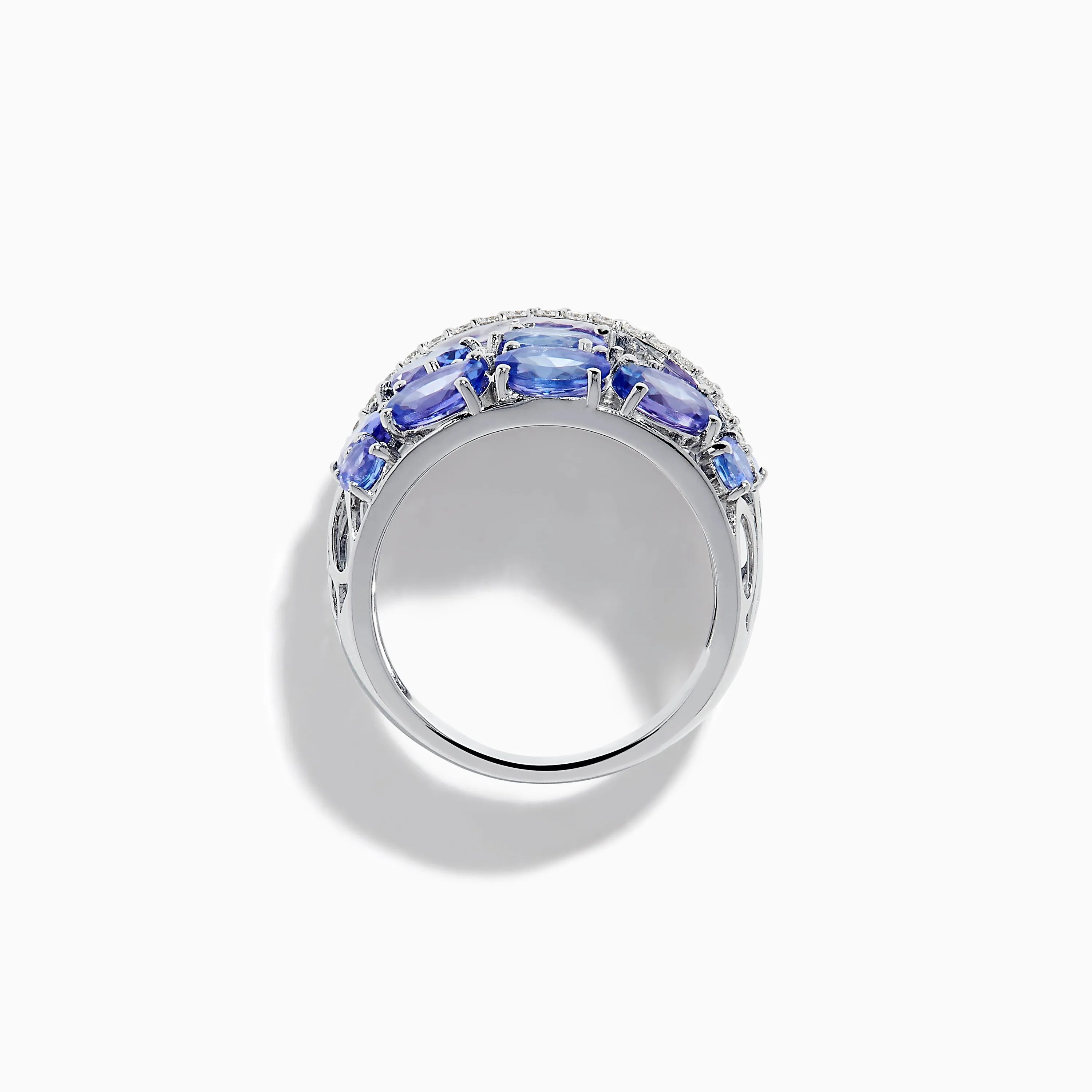 14K White Gold Tanzanite and Diamond Wide Band Ring sold by Effy product image thumbnail 3