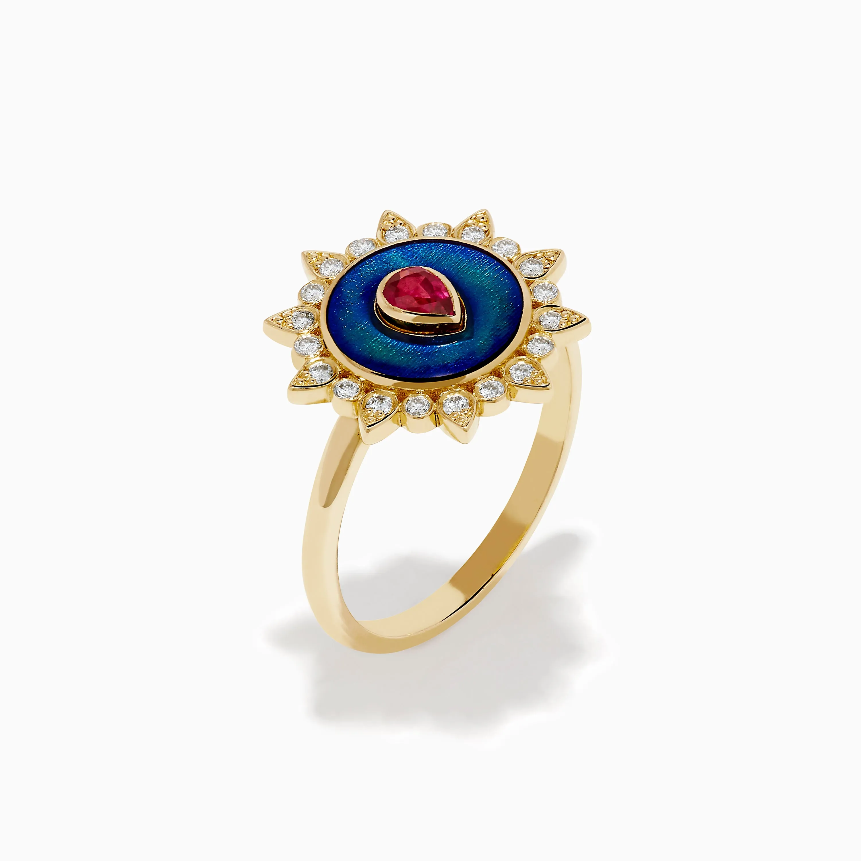 14K Yellow Gold Ruby, Diamond, and Enamel Ring sold by Effy product image thumbnail 4