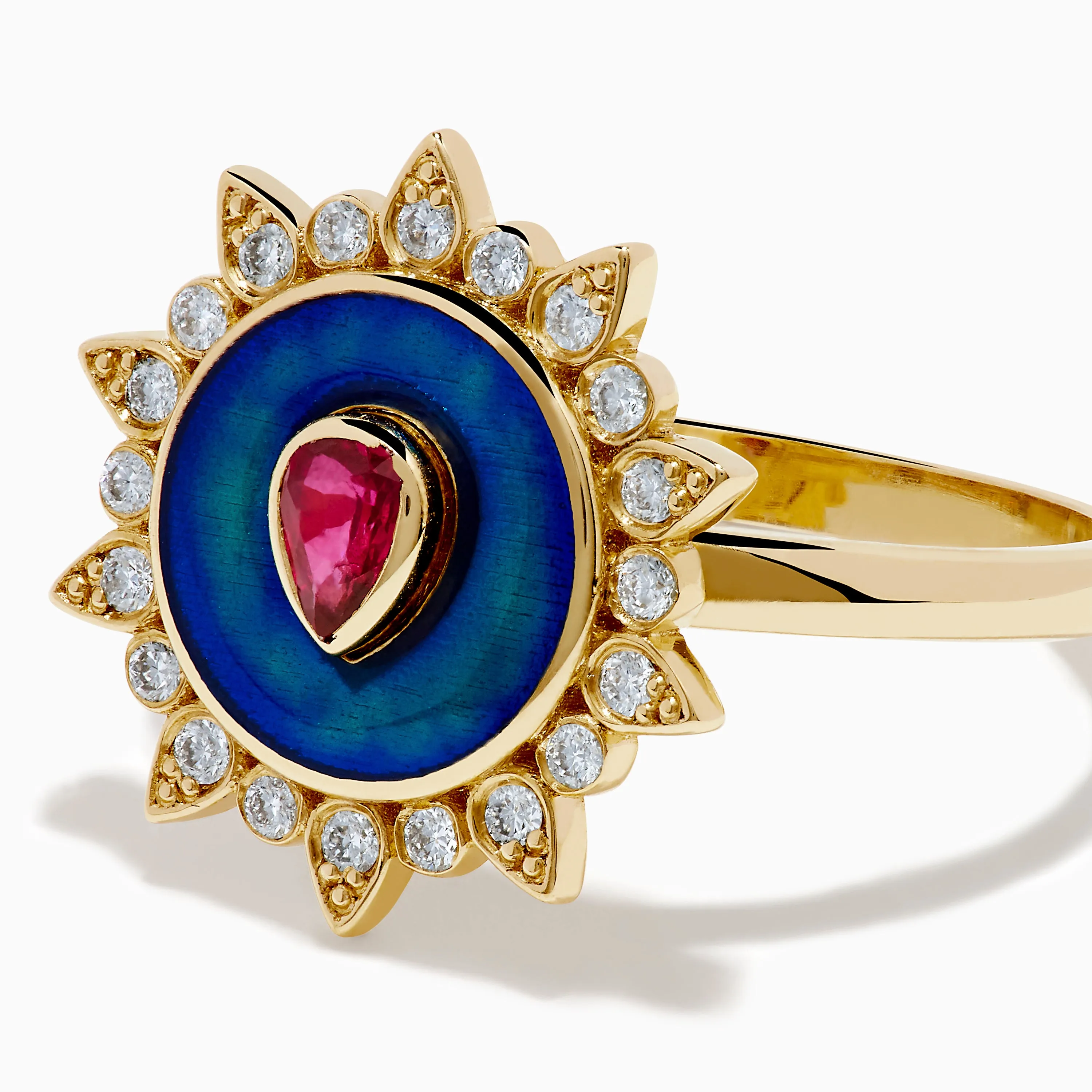 14K Yellow Gold Ruby, Diamond, and Enamel Ring sold by Effy product image thumbnail 2