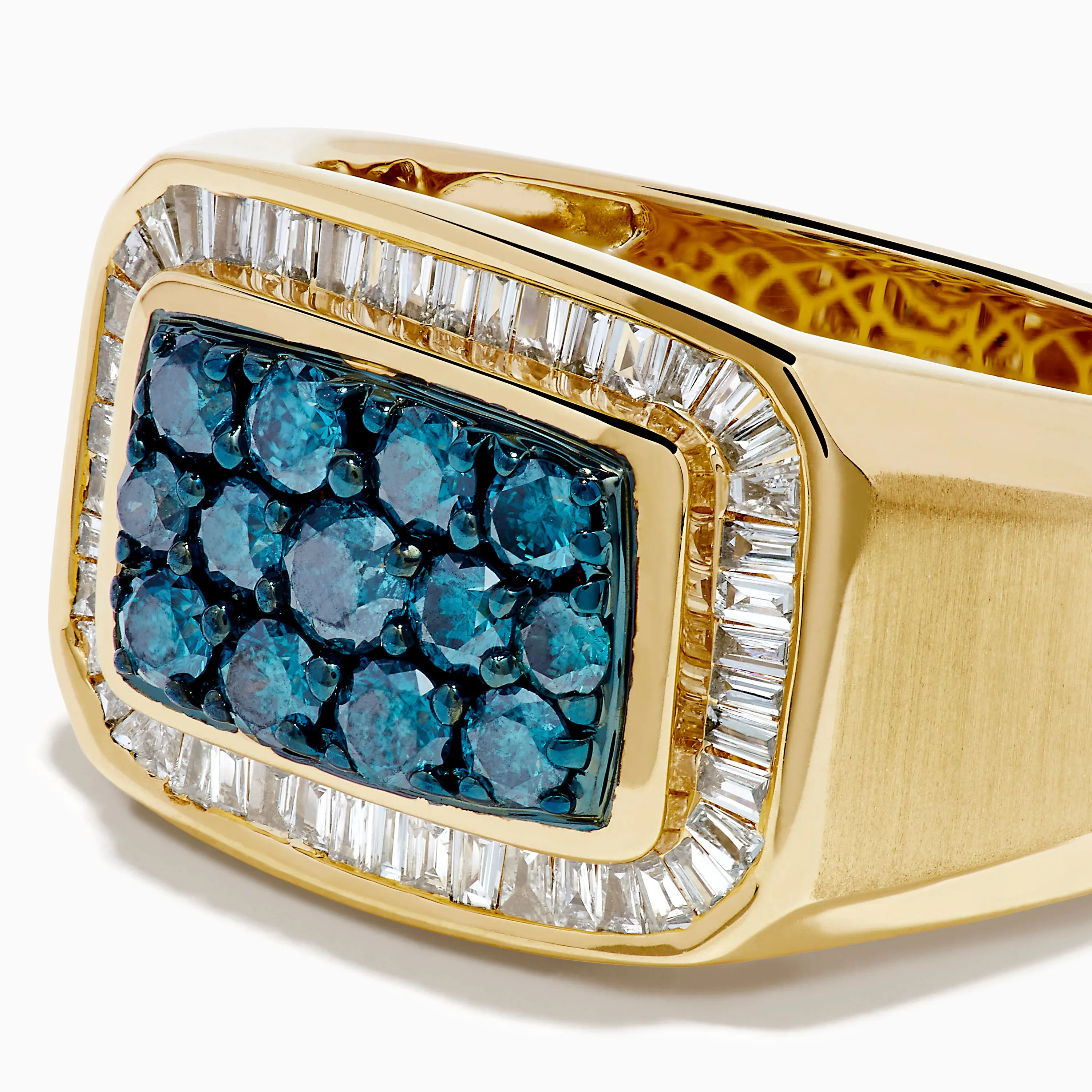 Men's 14K Yellow Gold Blue and White Diamond Ring sold by Effy product image thumbnail 2