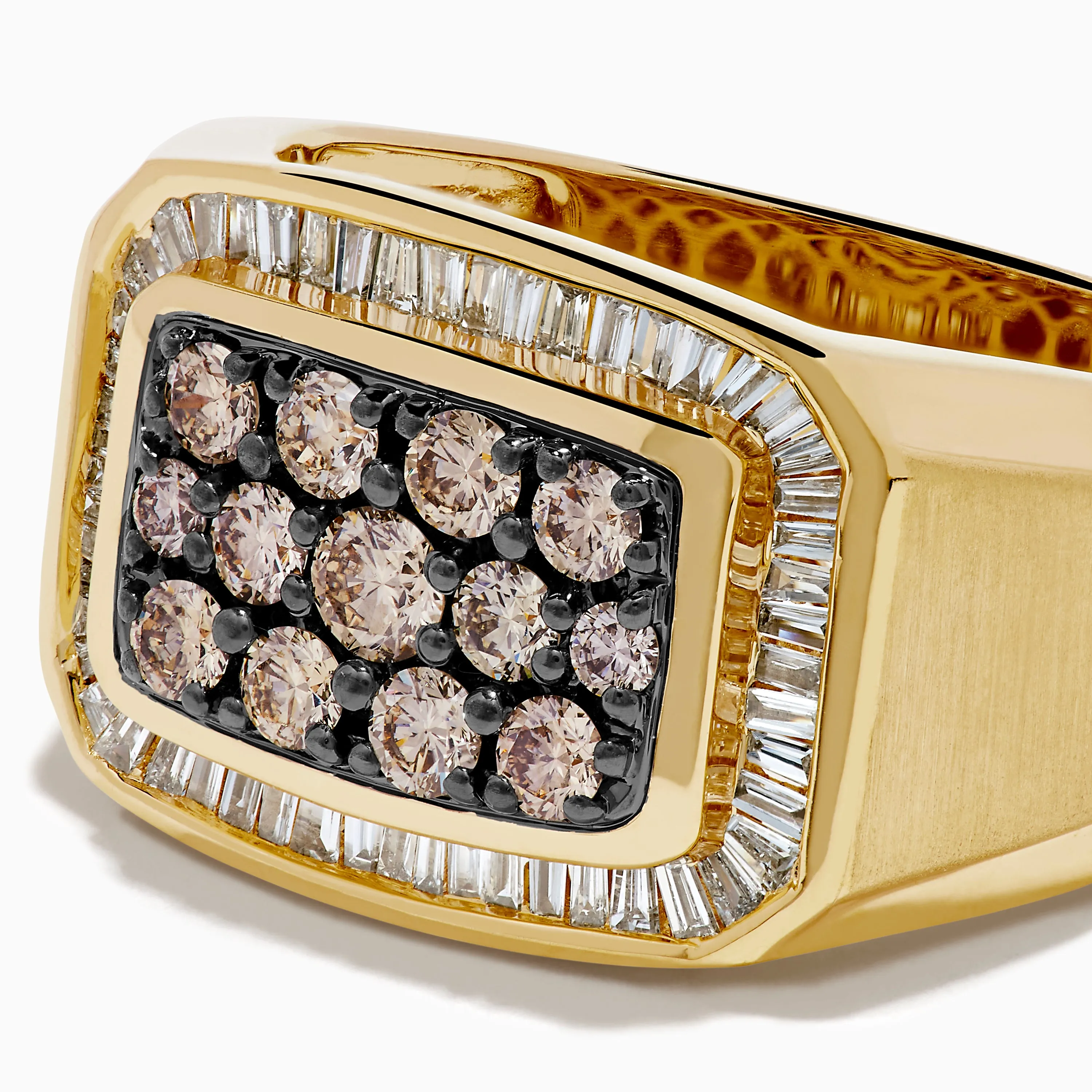 Men's 14K Yellow Gold Brown and White Diamond Ring sold by Effy product image thumbnail 2