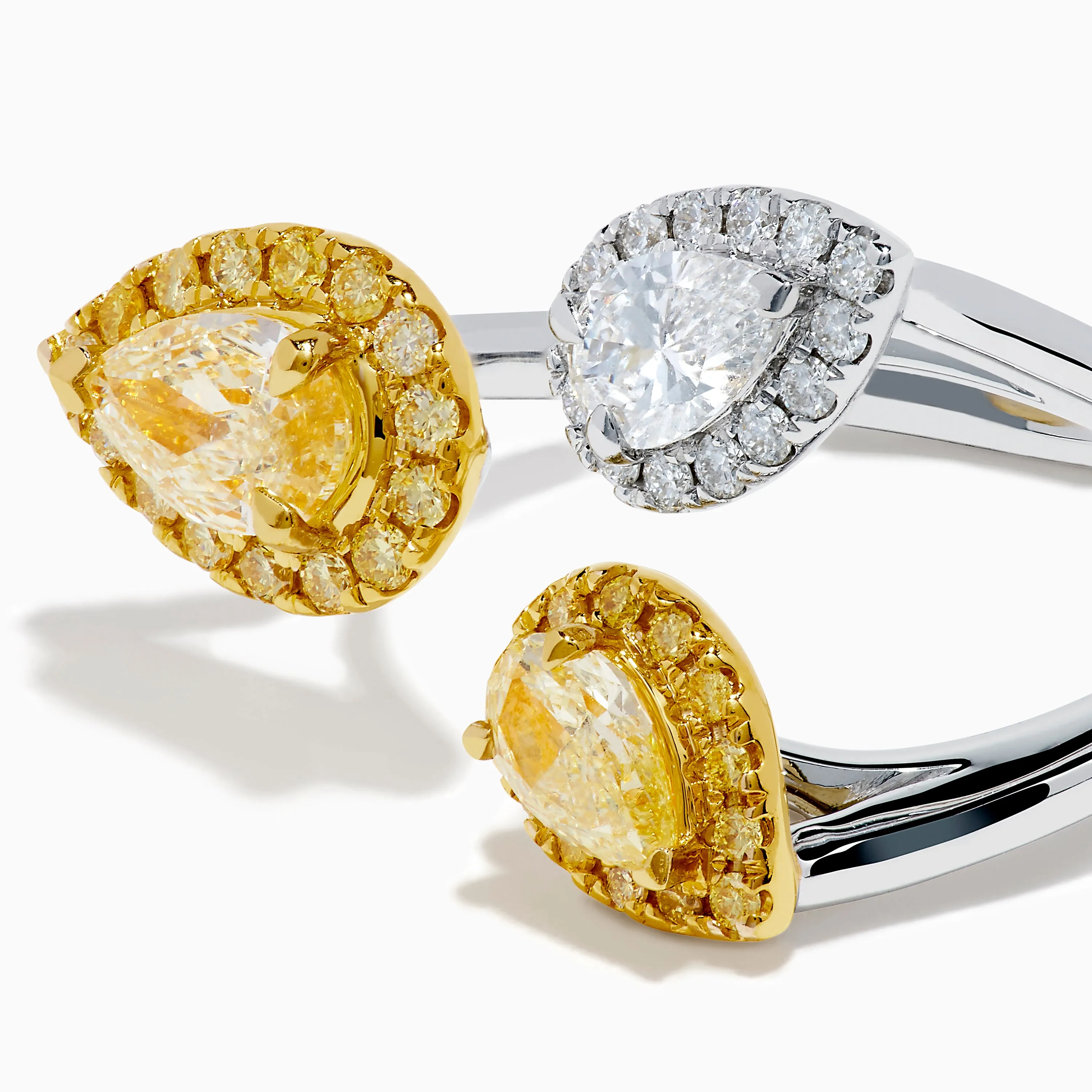 18K Two Tone Yellow and White Diamond Open Ring sold by Effy product image thumbnail 2