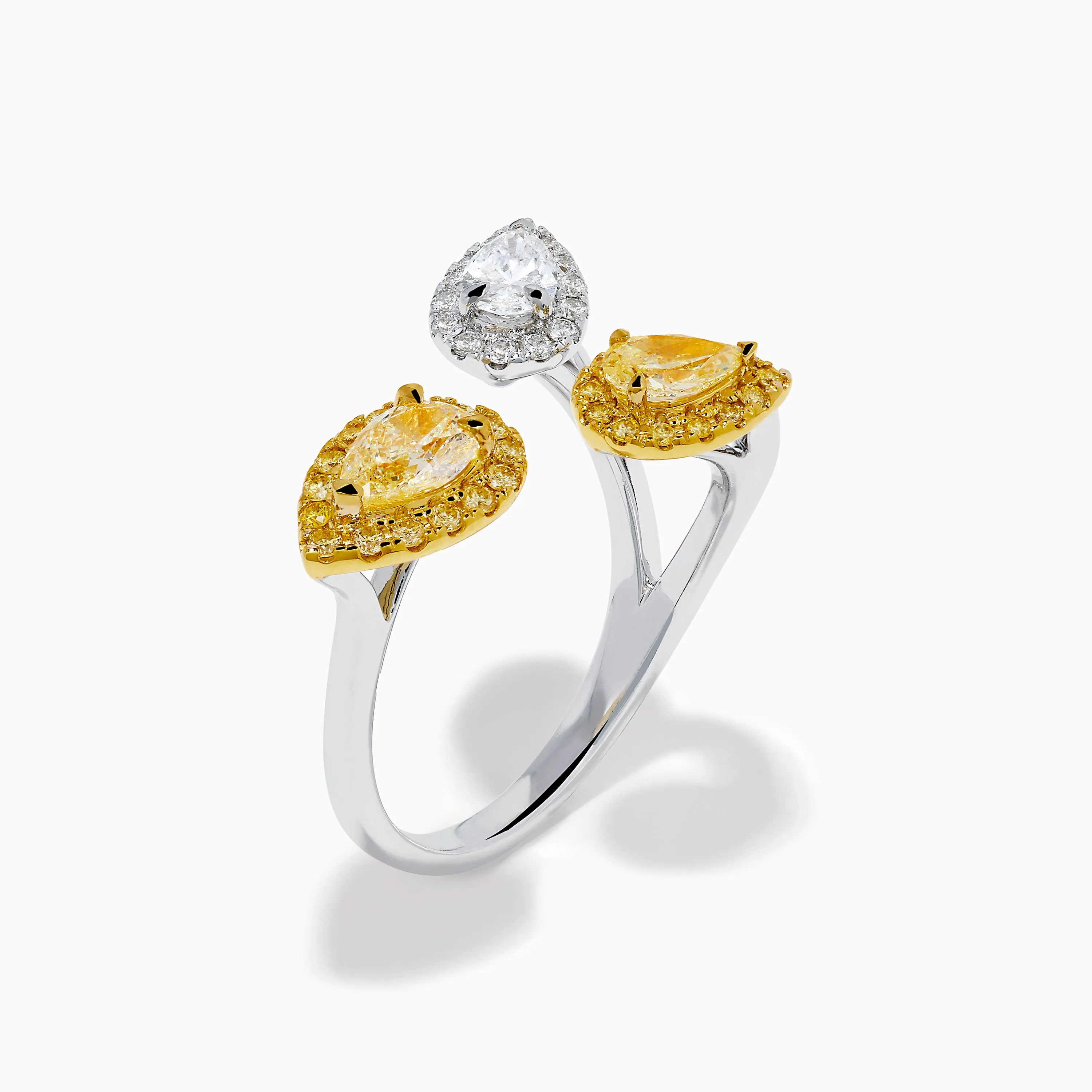 18K Two Tone Yellow and White Diamond Open Ring sold by Effy product image thumbnail 4