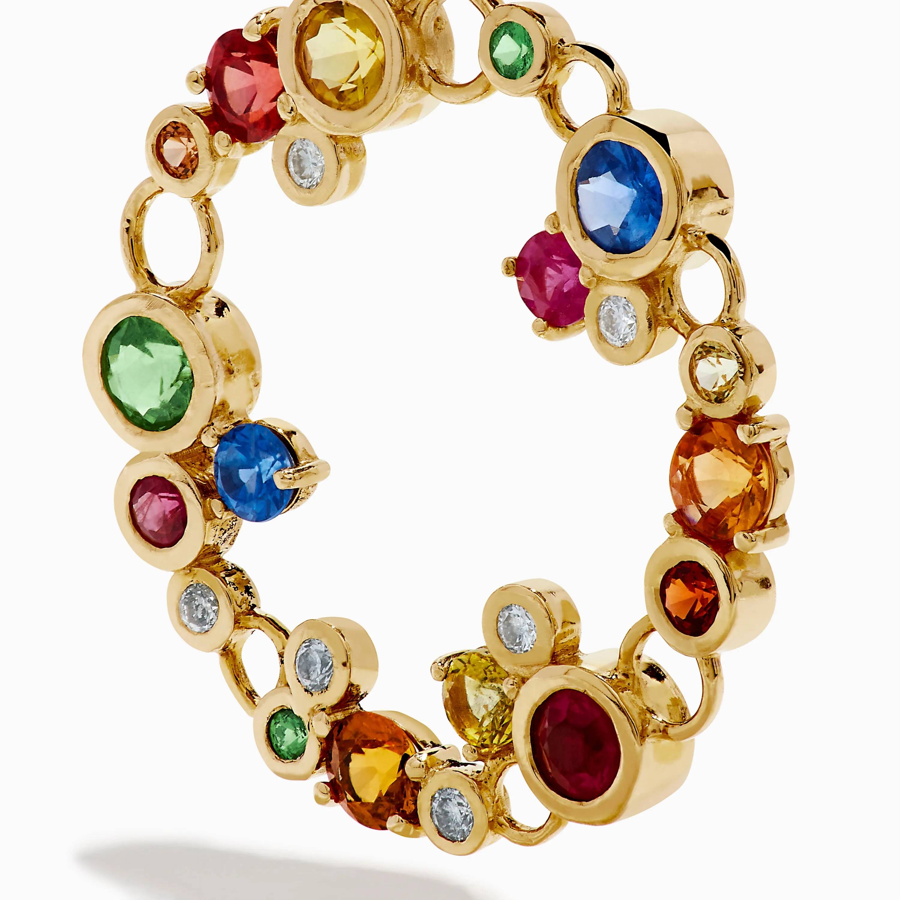 Watercolors 14K Gold Multi Sapphire and Diamond Dangle Bubble Earrings sold by Effy product image thumbnail 2