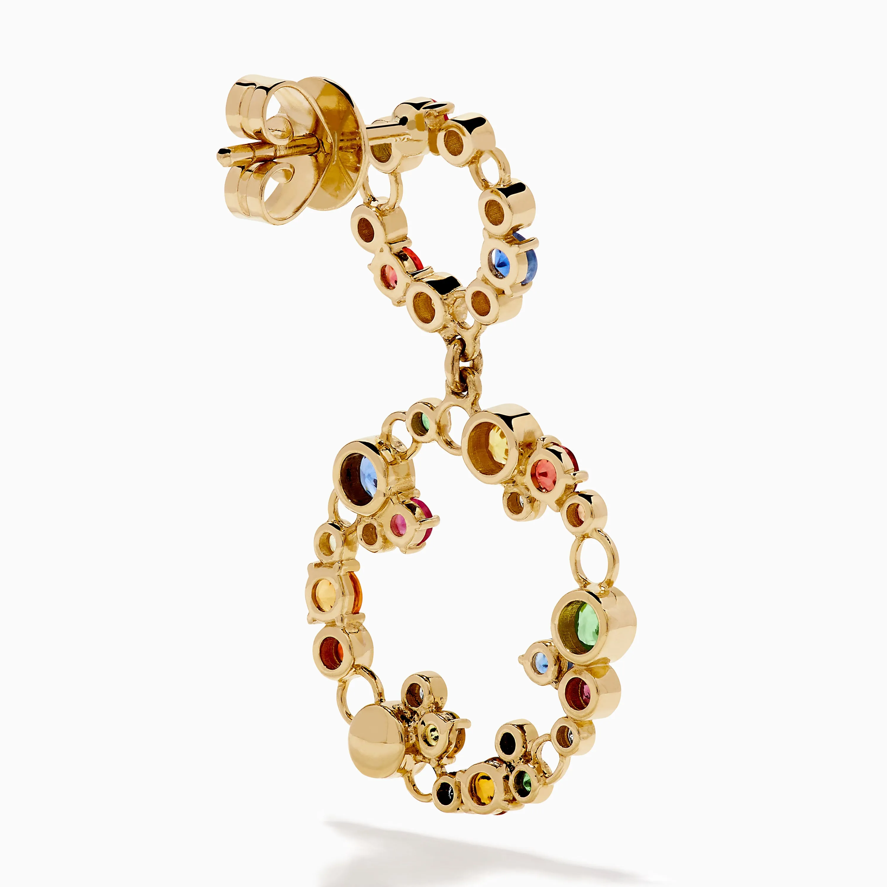 Watercolors 14K Gold Multi Sapphire and Diamond Dangle Bubble Earrings sold by Effy product image thumbnail 4