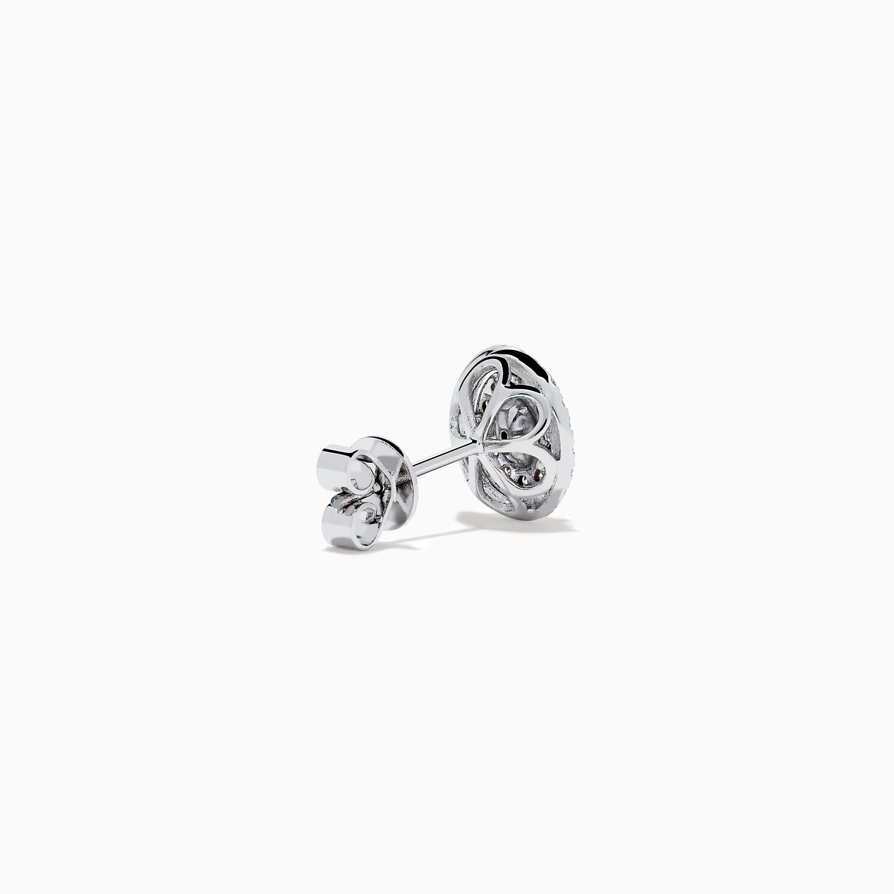 18K Two Tone Gold Pink and White Diamond Halo Stud Earrings sold by Effy product image thumbnail 4