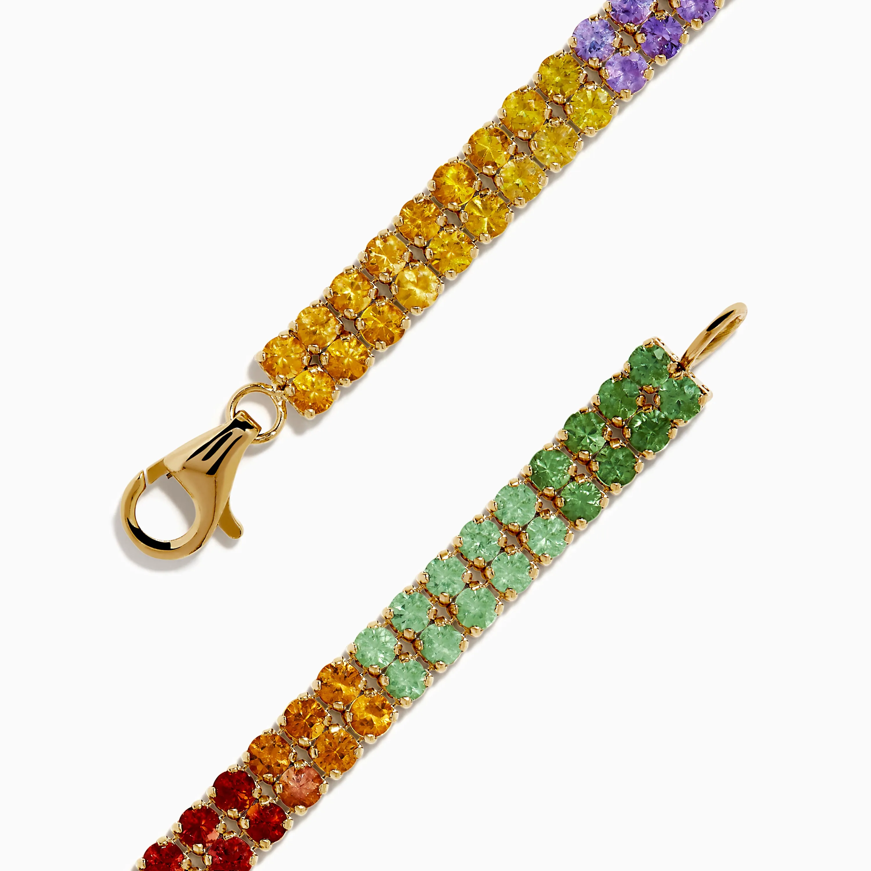 Watercolors 14K Yellow Gold Multi Sapphire Double Lined Tennis Bracelet sold by Effy product image thumbnail 4