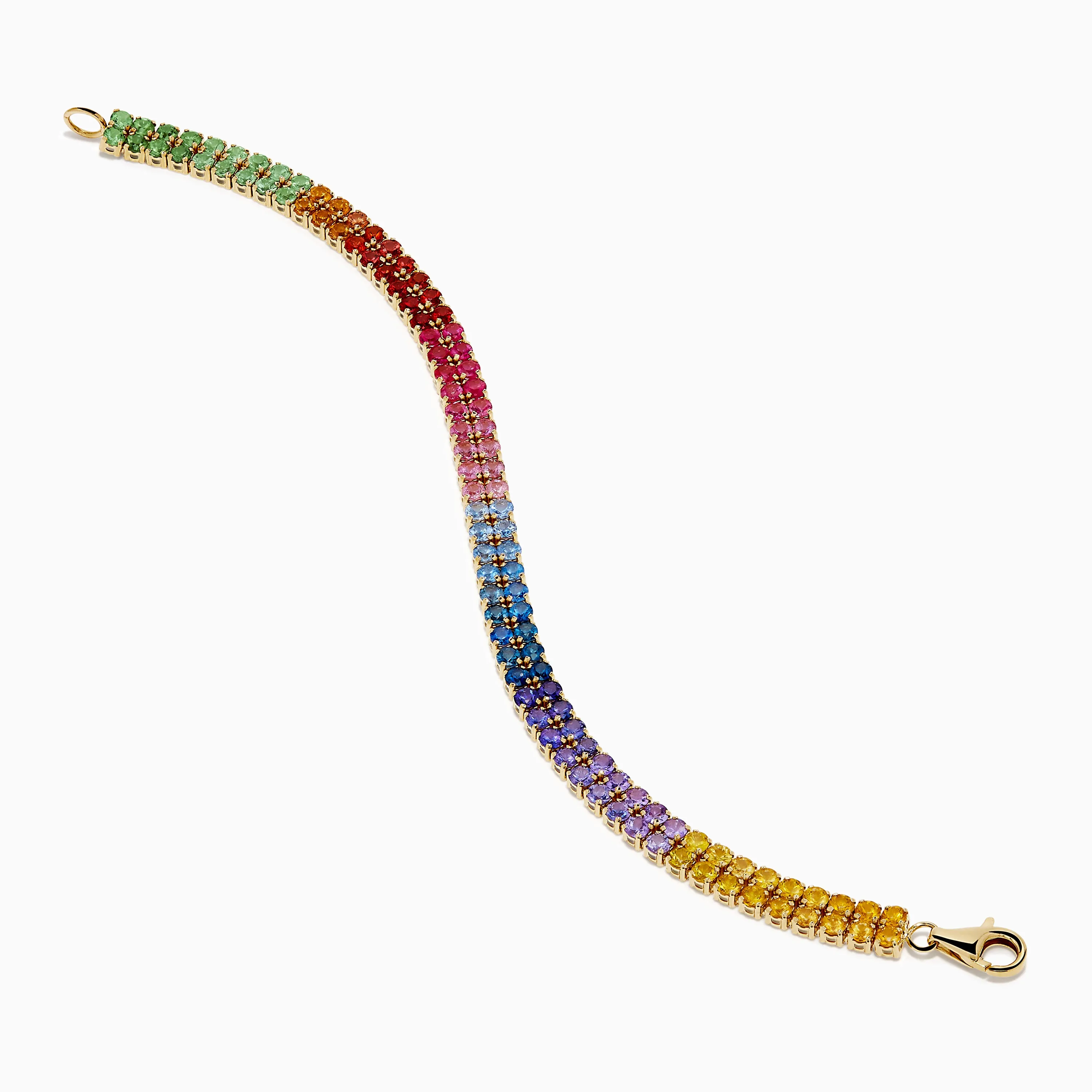 Watercolors 14K Yellow Gold Multi Sapphire Double Lined Tennis Bracelet sold by Effy product image thumbnail 2