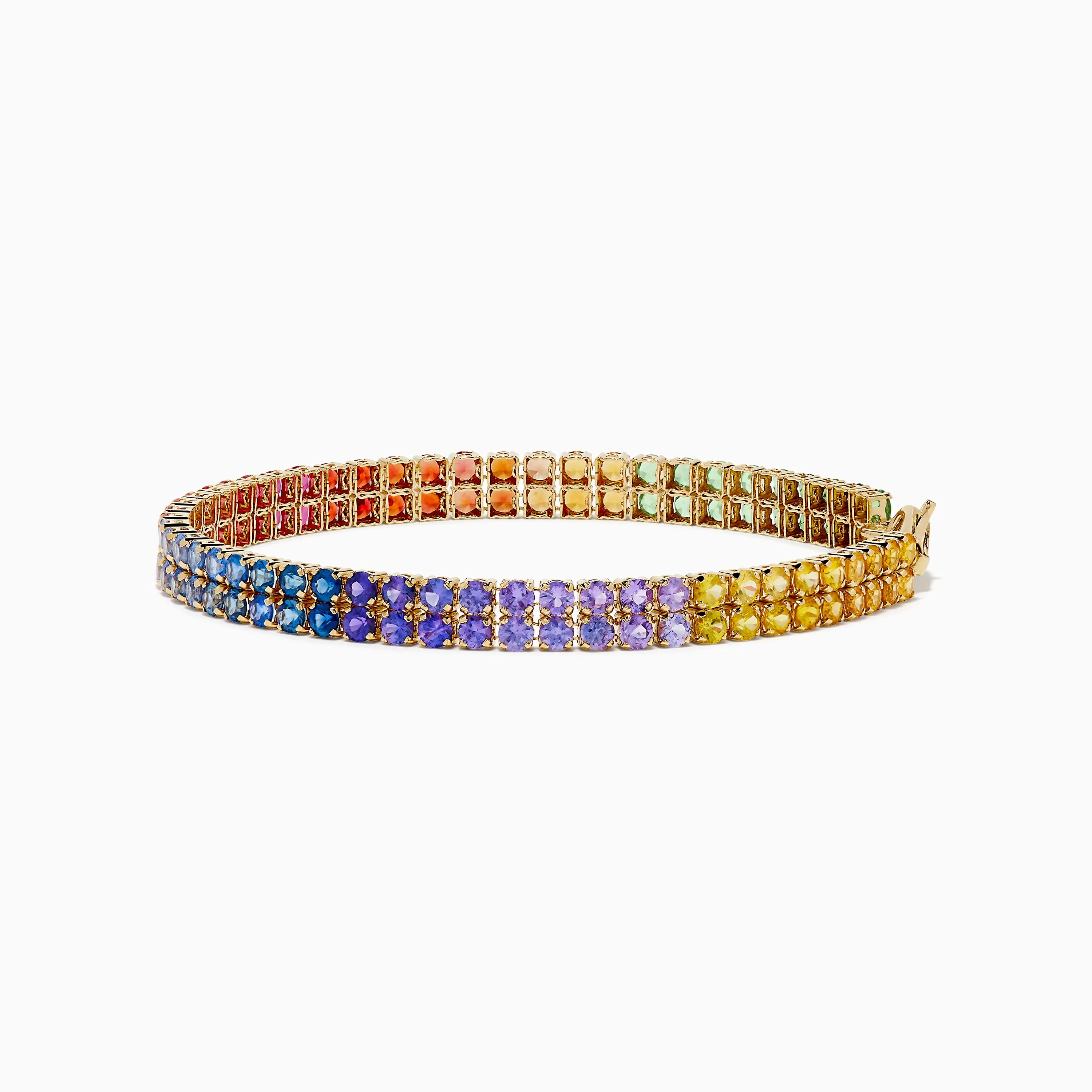 Watercolors 14K Yellow Gold Multi Sapphire Double Lined Tennis Bracelet sold by Effy