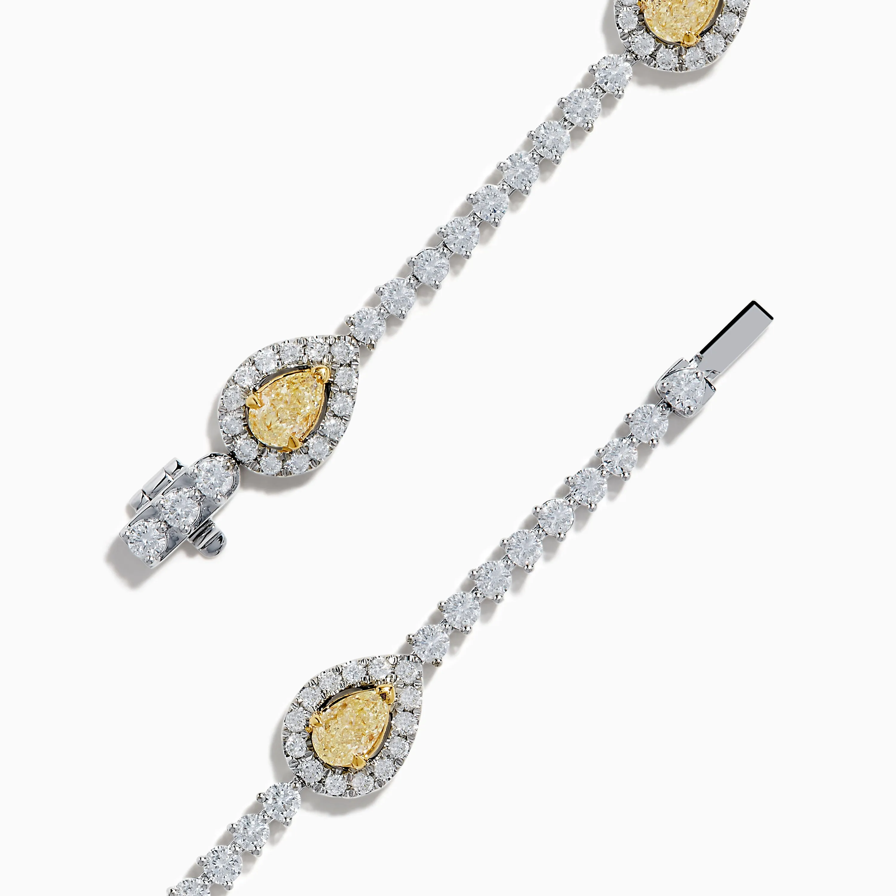 18K Two Tone Gold Yellow and White Diamond Station Tennis Bracelet sold by Effy product image thumbnail 4