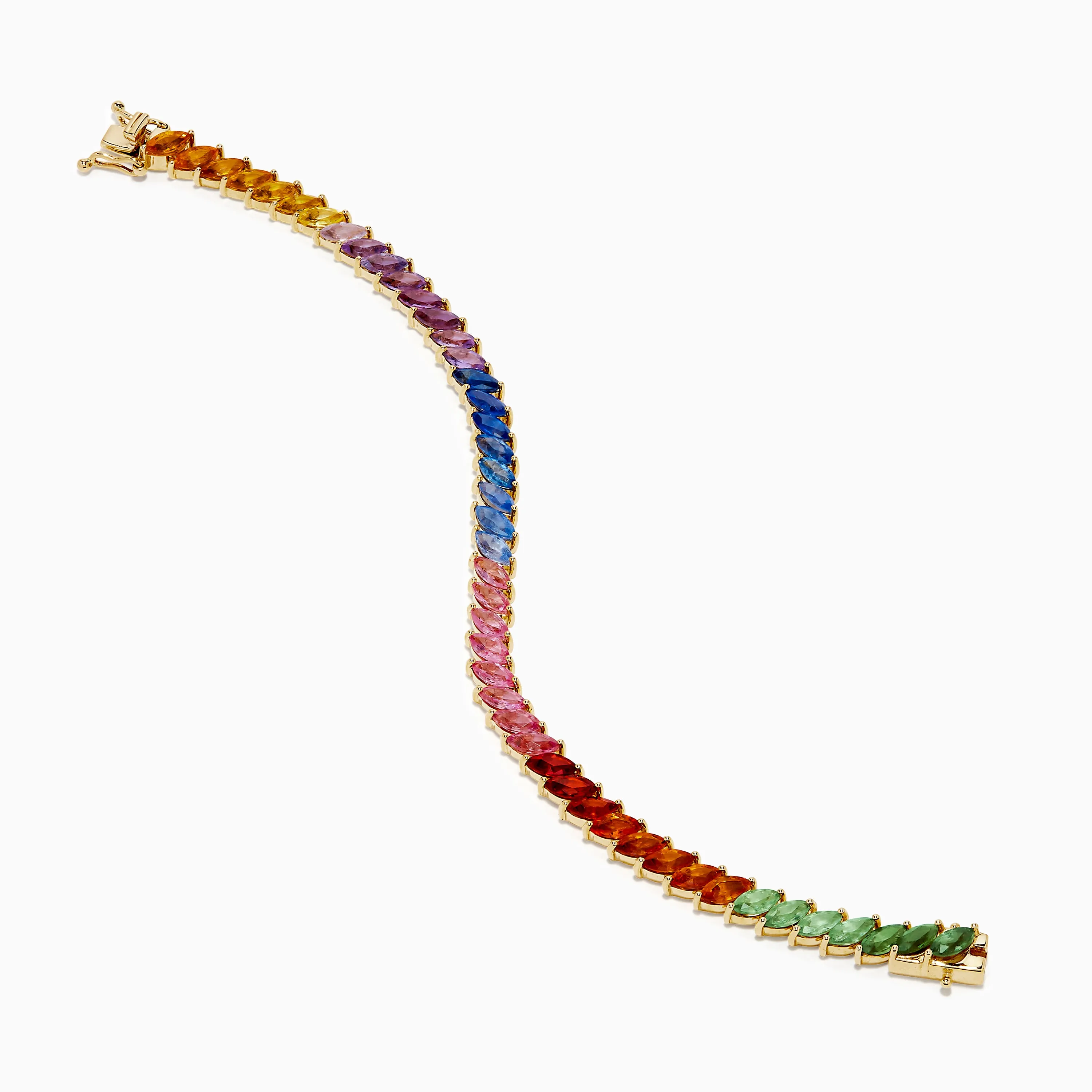 Watercolors 14K Yellow Gold Multi Sapphire Marquise Tennis Bracelet sold by Effy product image thumbnail 2