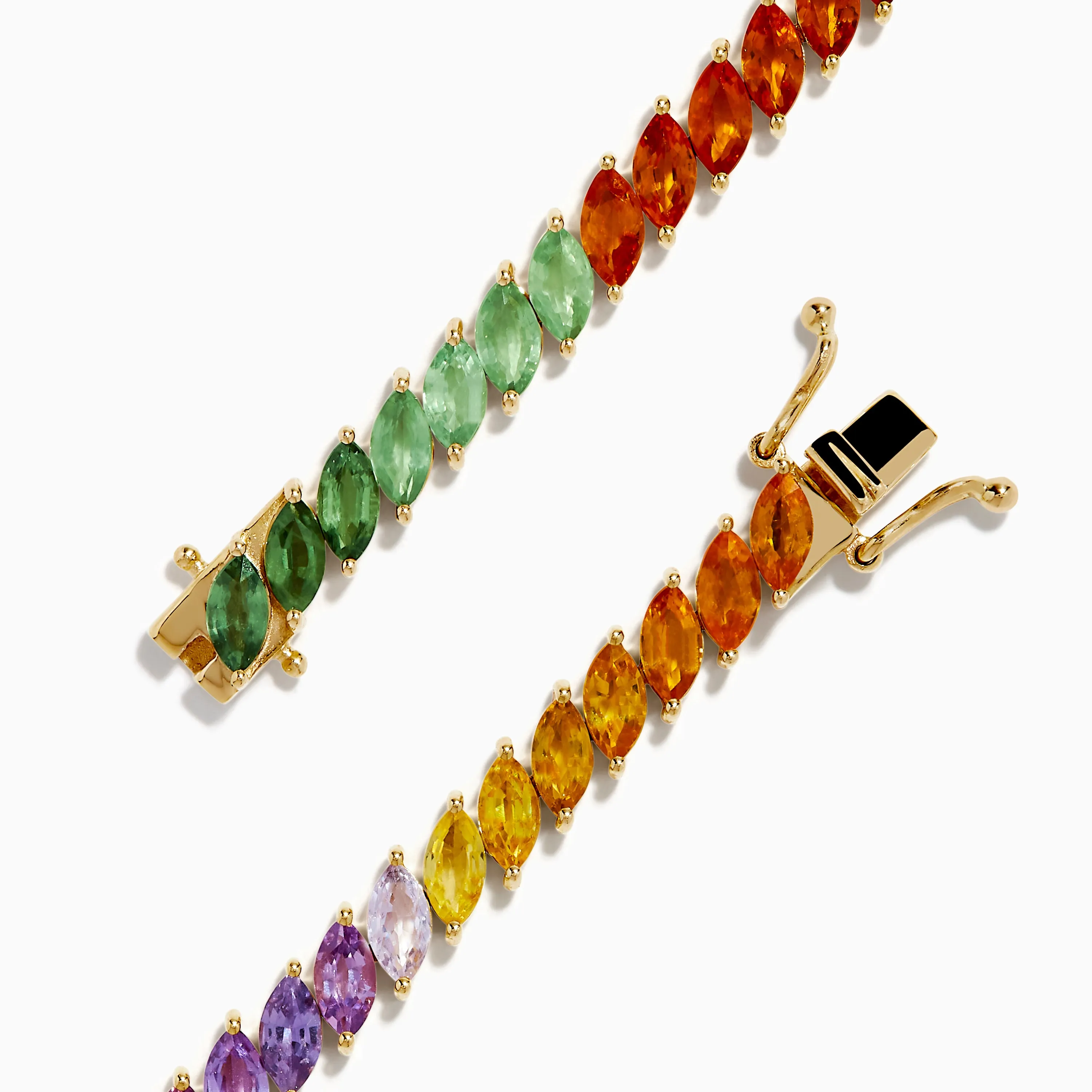 Watercolors 14K Yellow Gold Multi Sapphire Marquise Tennis Bracelet sold by Effy product image thumbnail 4