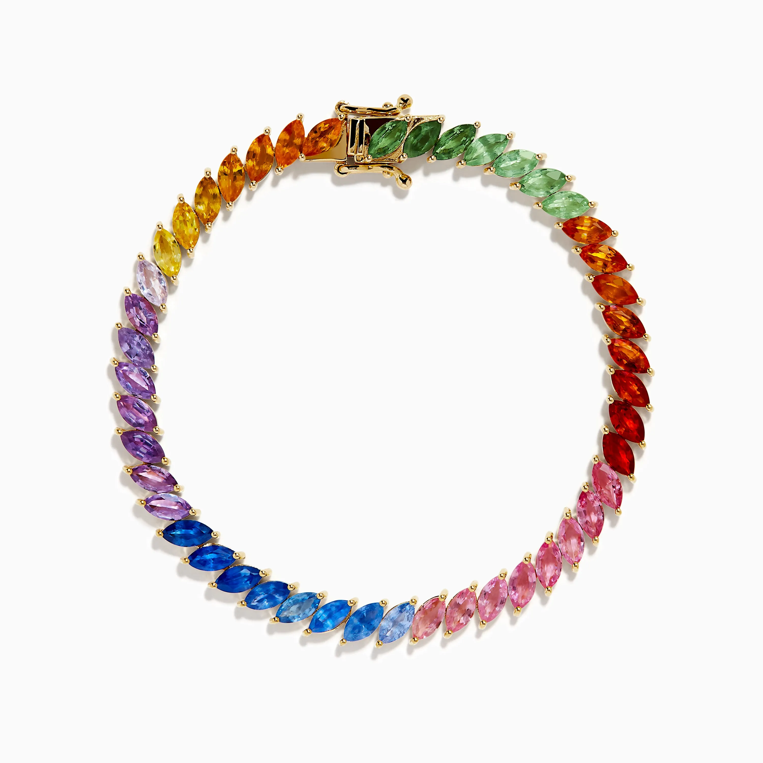 Watercolors 14K Yellow Gold Multi Sapphire Marquise Tennis Bracelet sold by Effy product image thumbnail 3