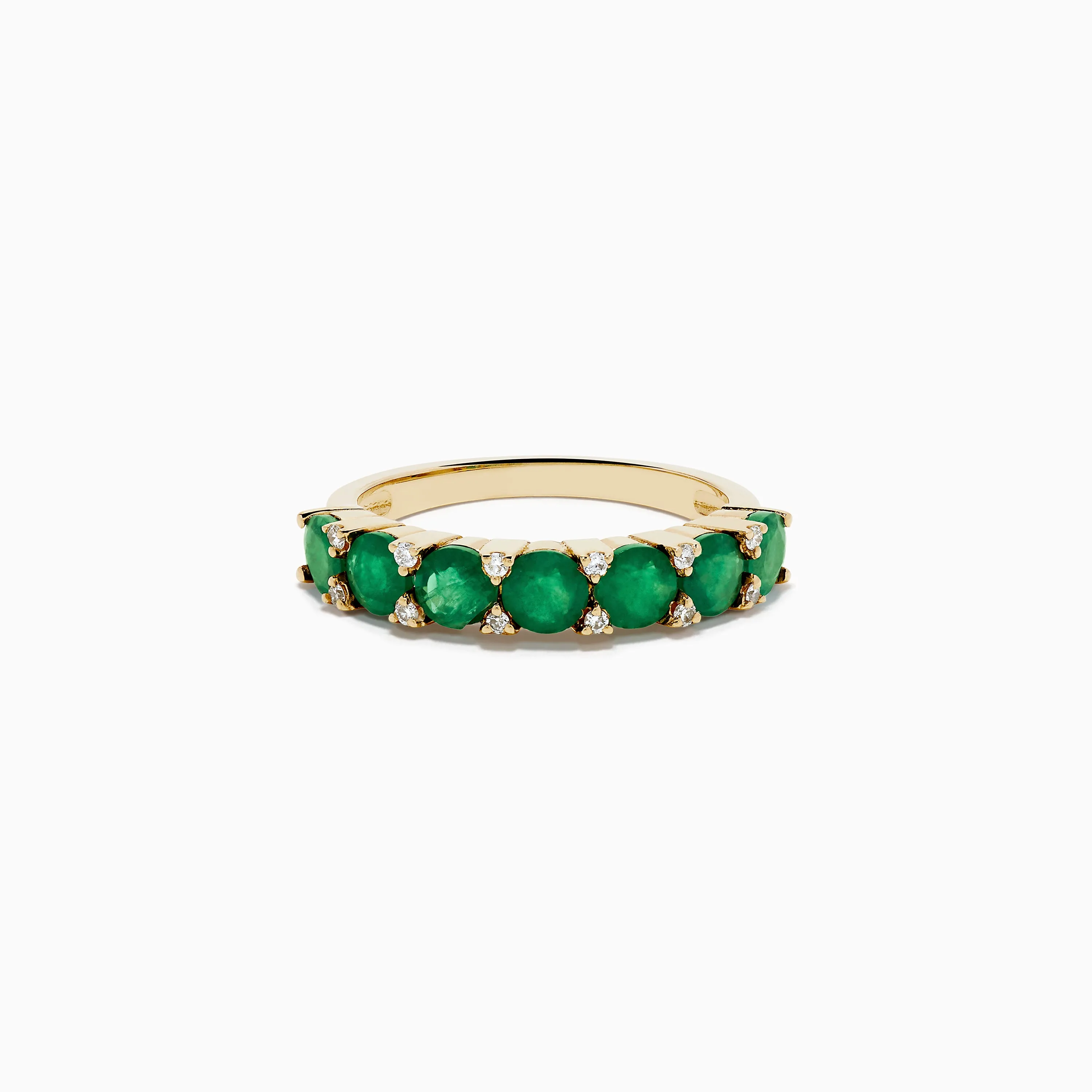 14K Yellow Gold Emerald and Diamond Band sold by Effy