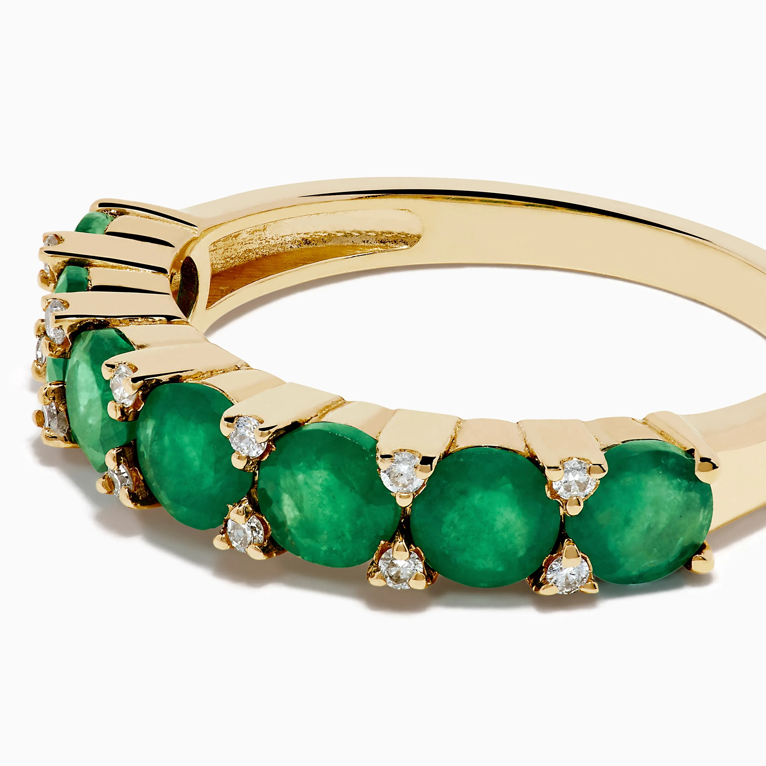 14K Yellow Gold Emerald and Diamond Band sold by Effy product image thumbnail 2