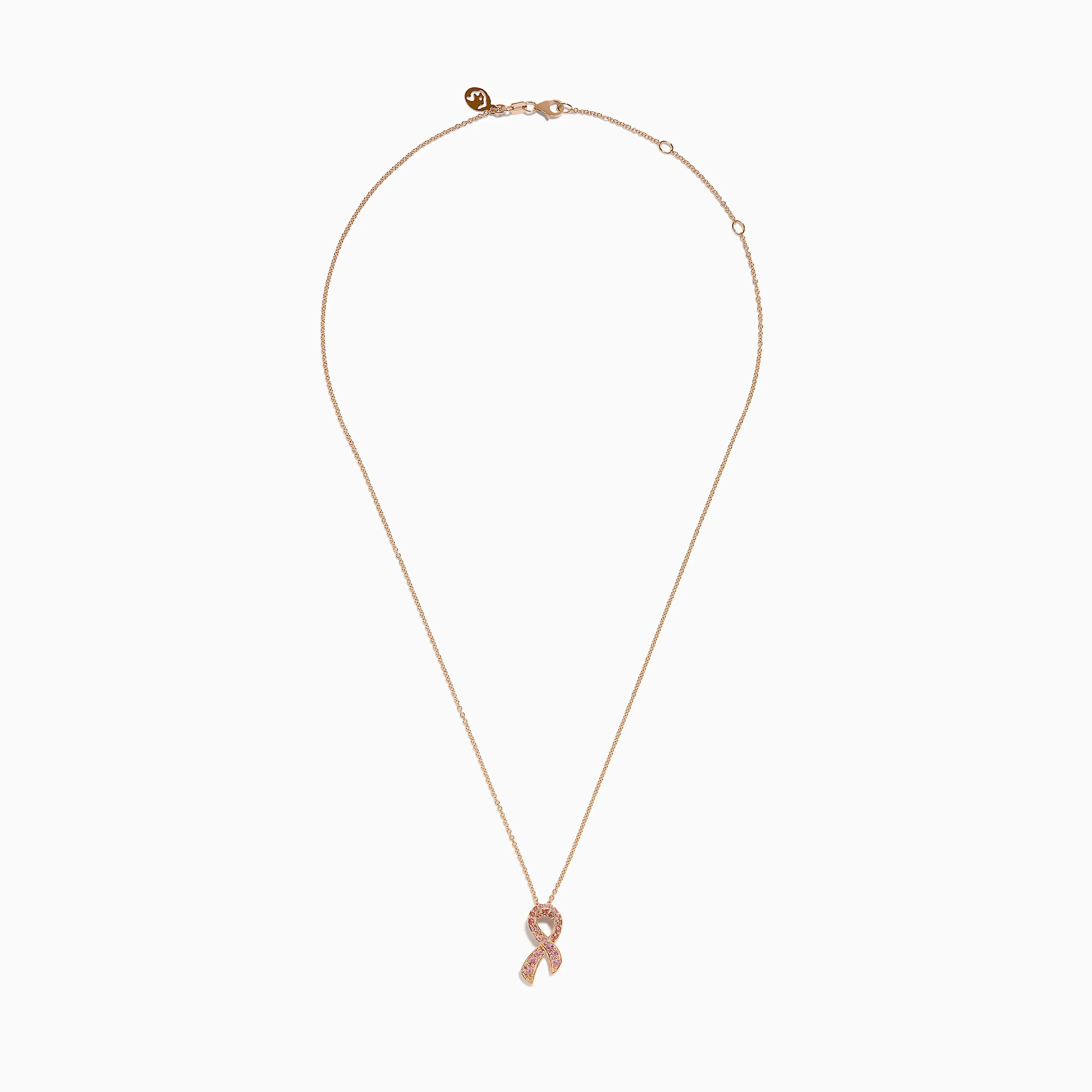 14K Rose Gold Pink Sapphire Ribbon Pendant sold by Effy product image thumbnail 3