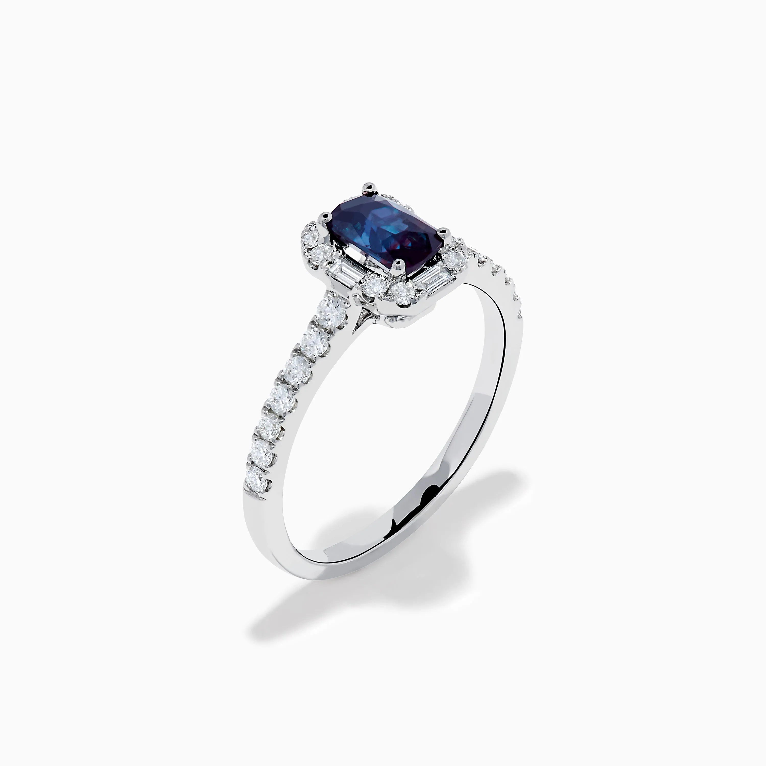 Effy Hematian 14K White Gold Oval Alexandrite and Diamond Halo Ring sold by Effy product image thumbnail 4