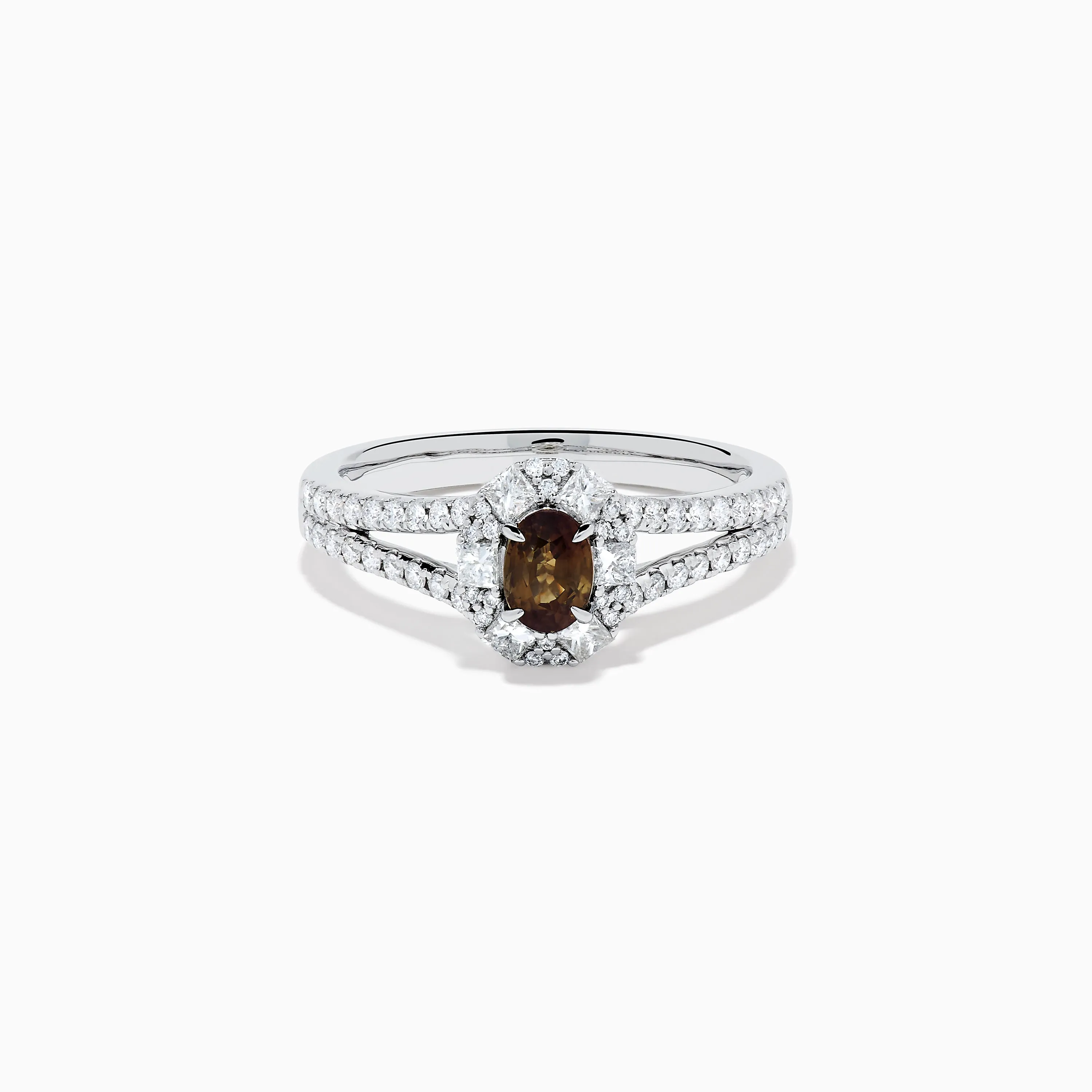 Effy Hematian 18K White Gold Alexandrite and Diamond Halo Ring sold by Effy