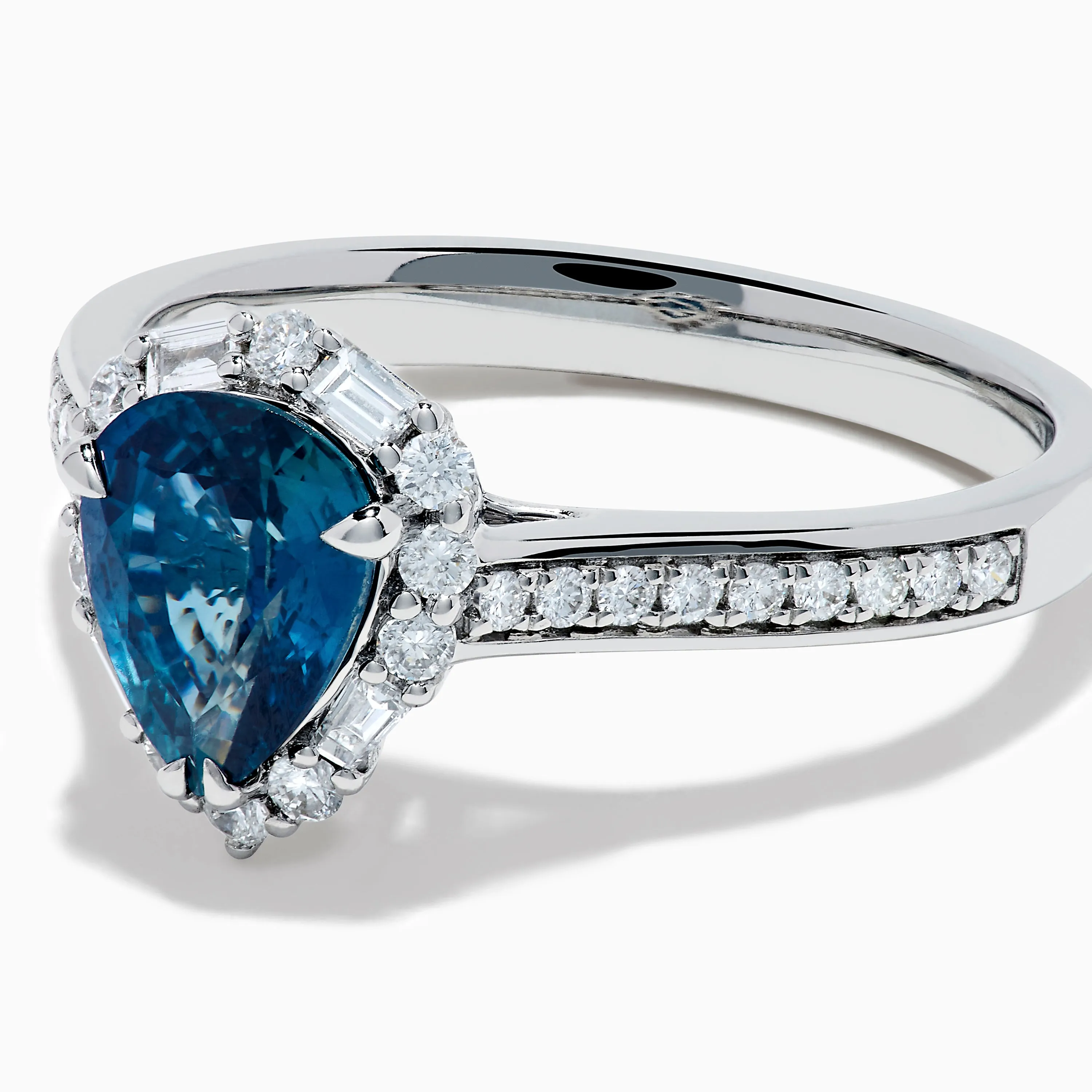 Effy Hematian 18K White Gold Blue Sapphire and Diamond Pear Ring sold by Effy product image thumbnail 2