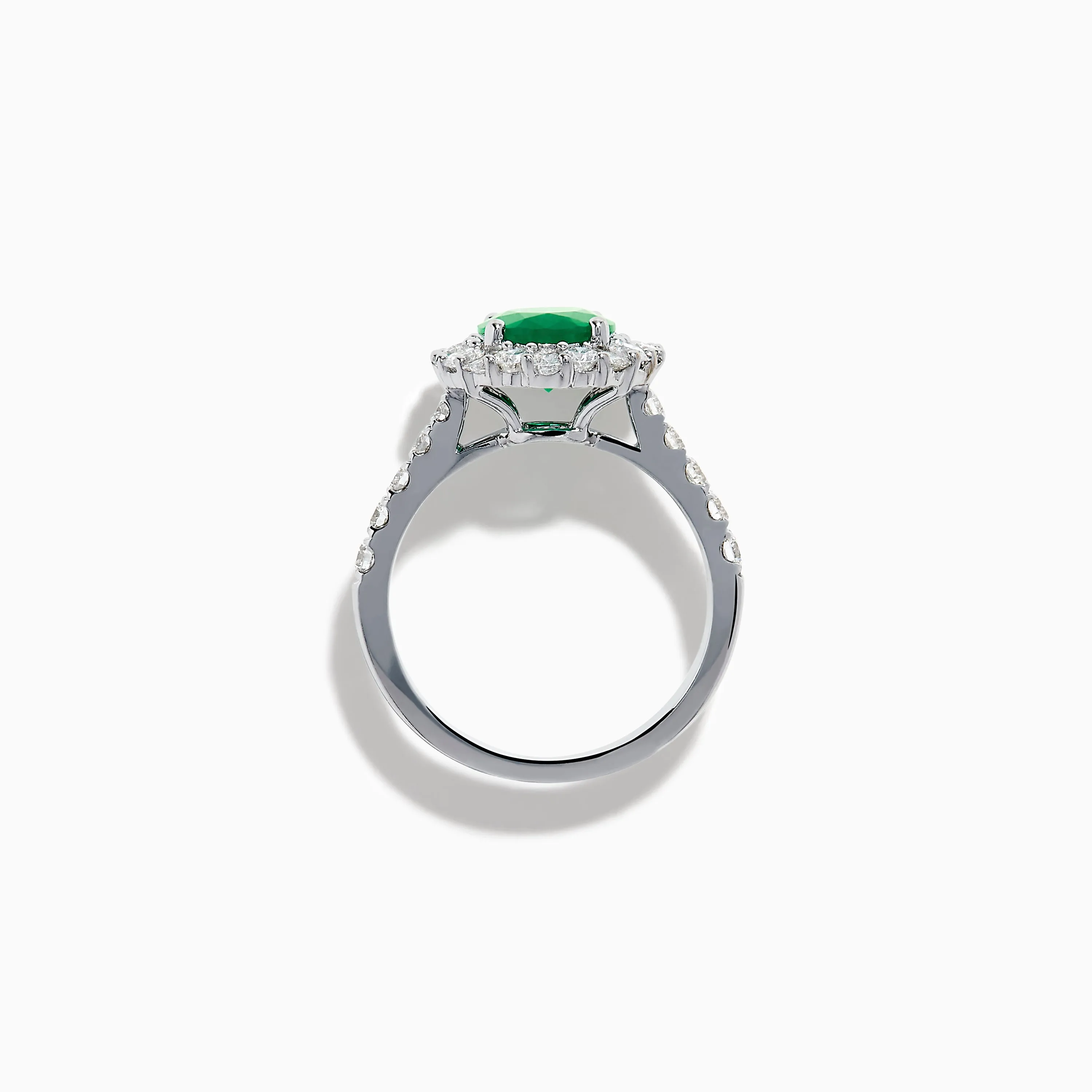 Effy Hematian 18K White Gold Emerald and Diamond Halo Ring sold by Effy product image thumbnail 3