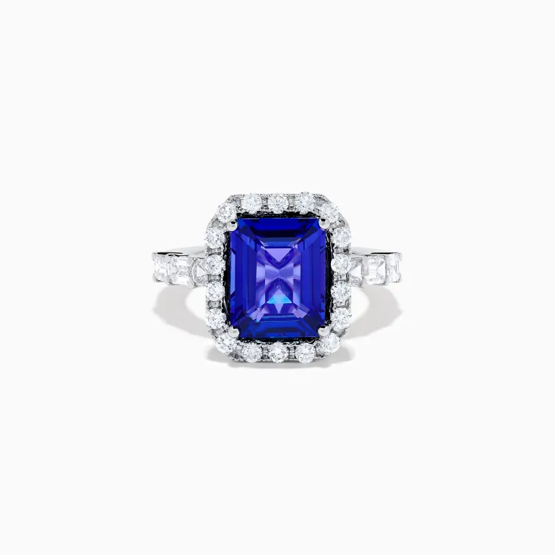 Effy Hematian 18K White Gold Tanzanite and Diamond Ring made by Effy