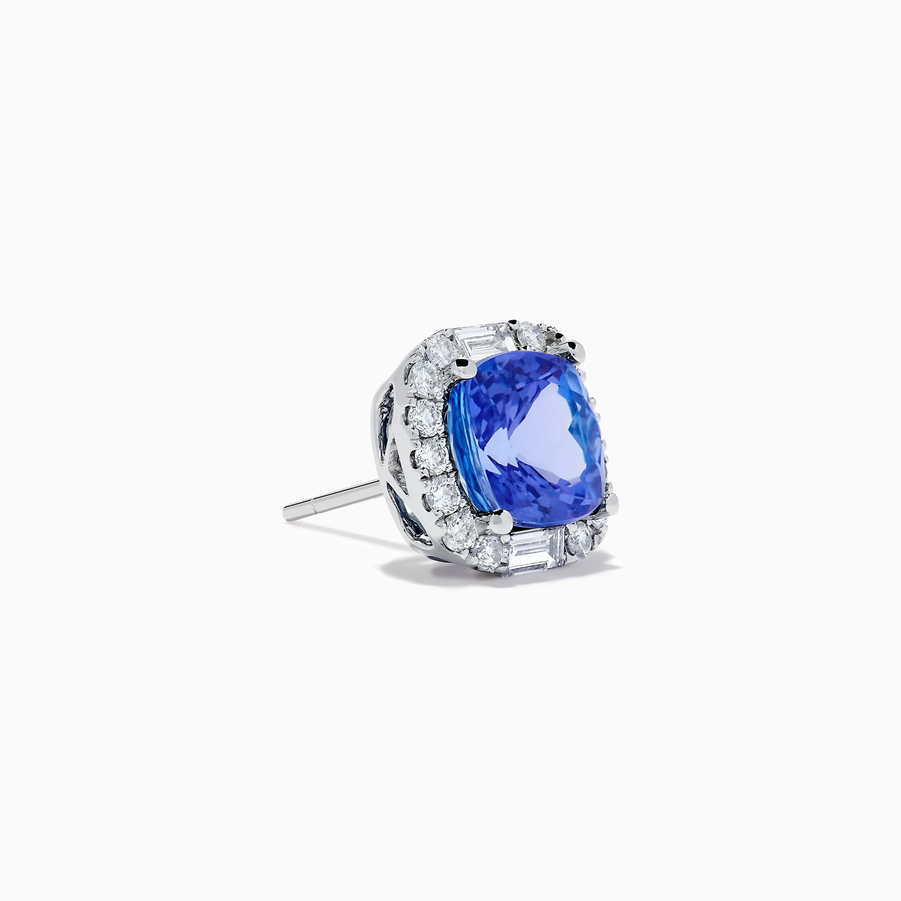 Effy Hematian 18K White Gold Tanzanite and Diamond Halo Stud Earrings sold by Effy product image thumbnail 3