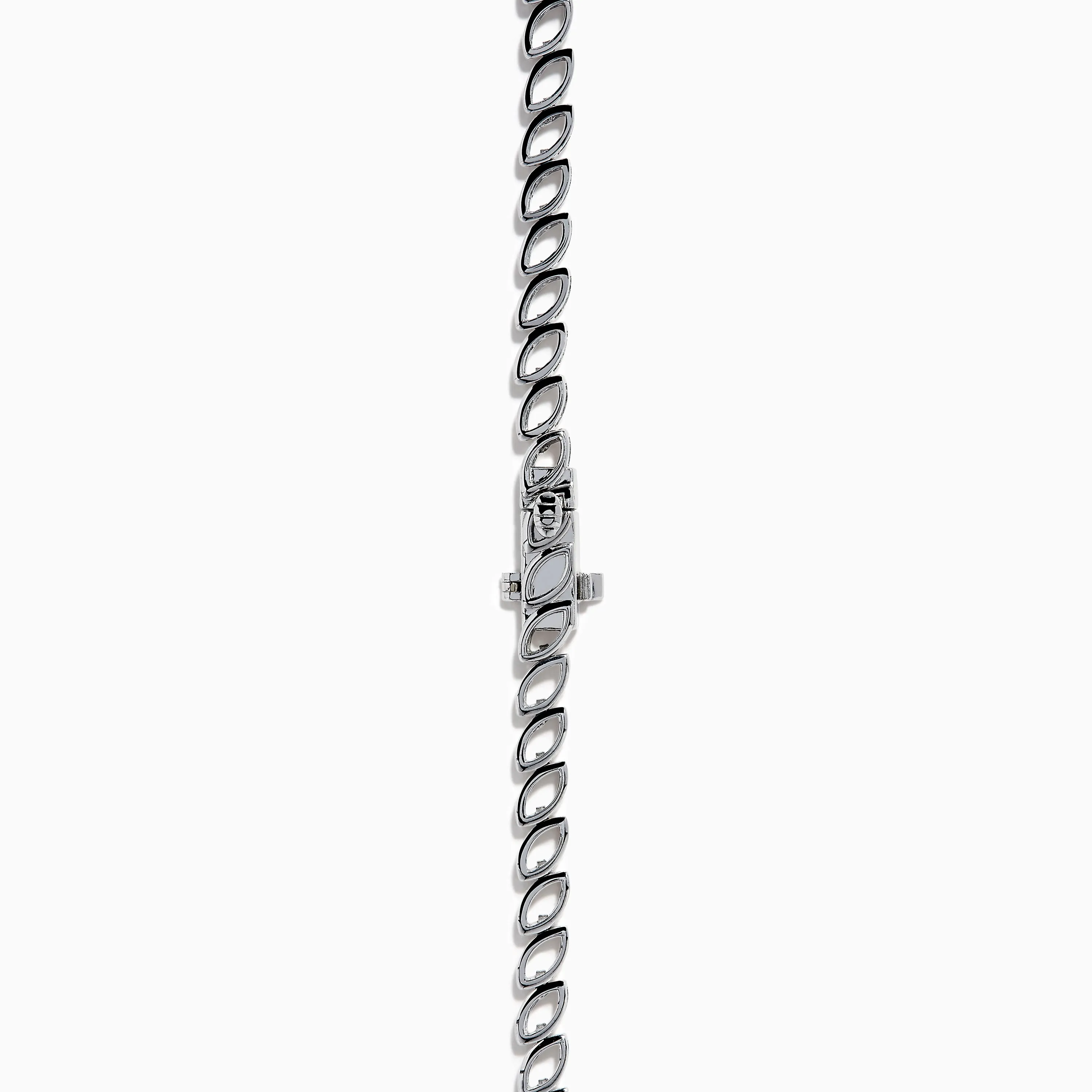 14K White Gold Blue Sapphire and Diamond Leaf Motif Necklace sold by Effy product image thumbnail 4