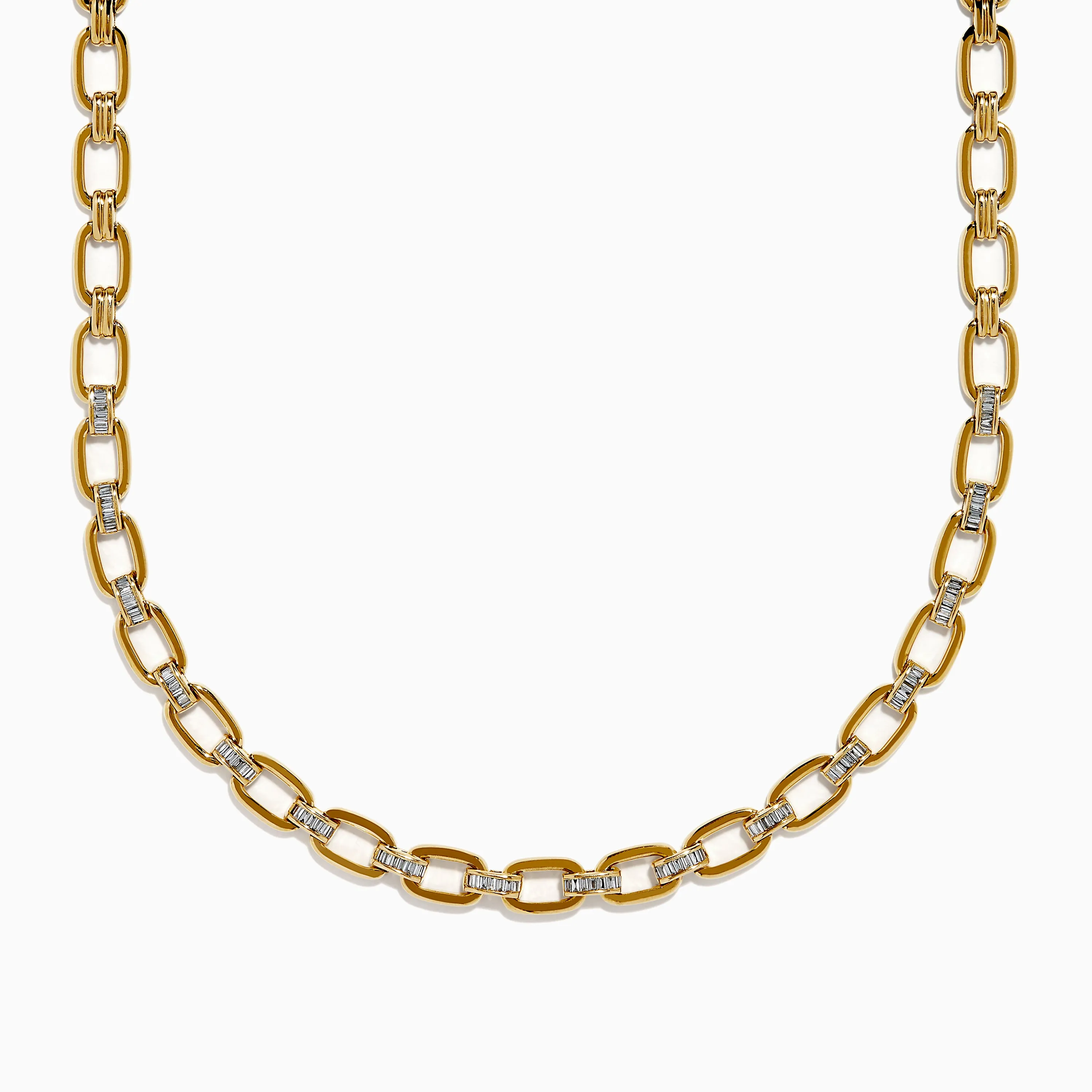 14K Yellow Gold Chain Link Necklace with Diamond Accents sold by Effy