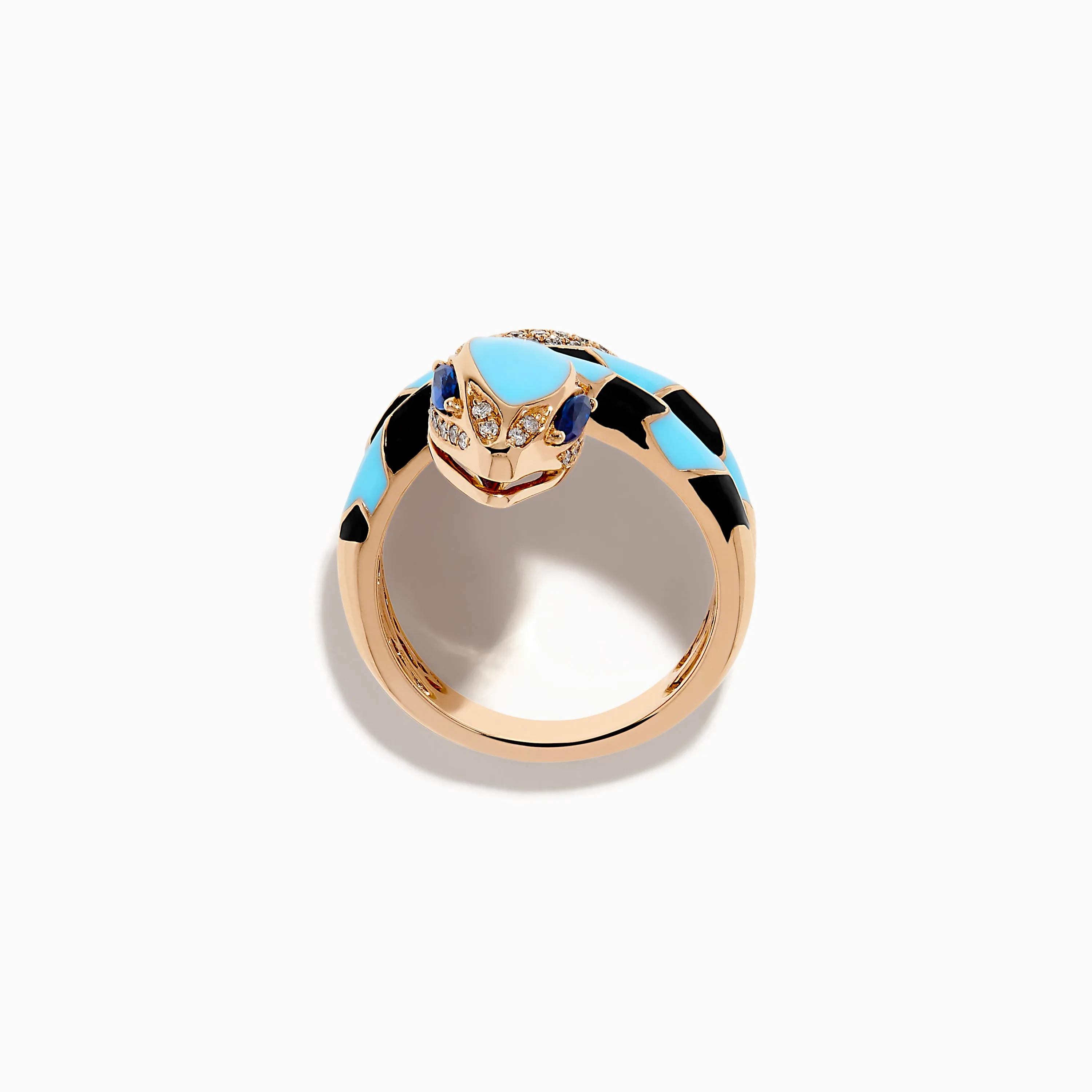 14K Rose Gold Diamond, Sapphire, and Enamel Snake Wrap Ring sold by Effy product image thumbnail 3