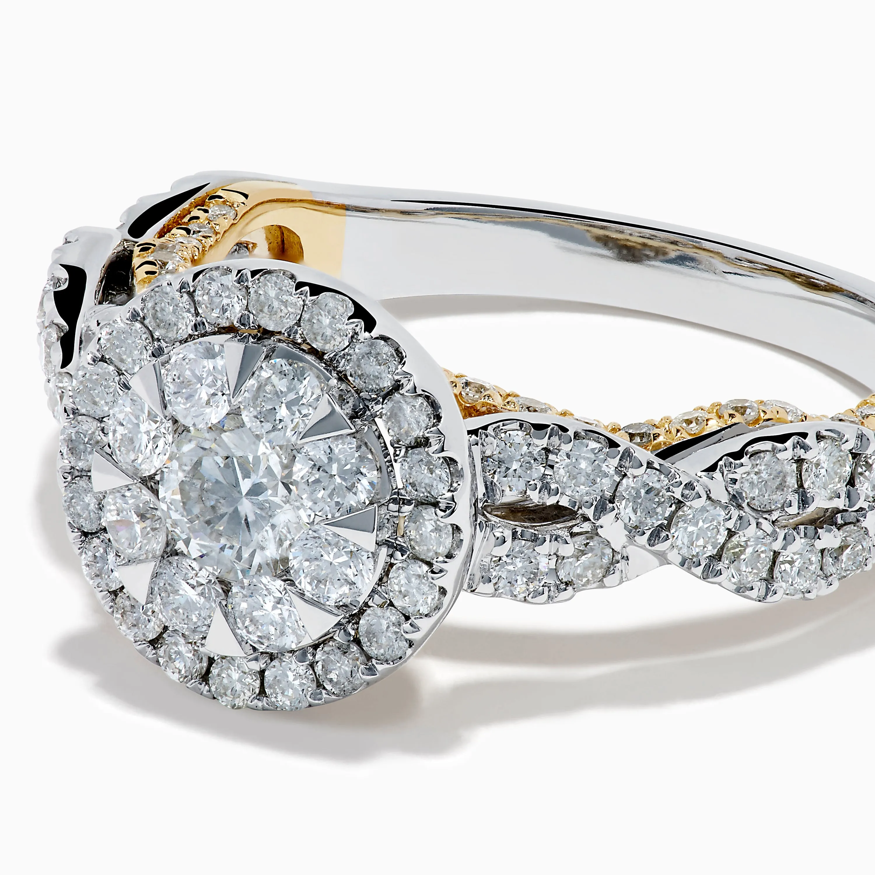 14K Two Tone Gold Diamond Cluster Engagement Ring sold by Effy product image thumbnail 2