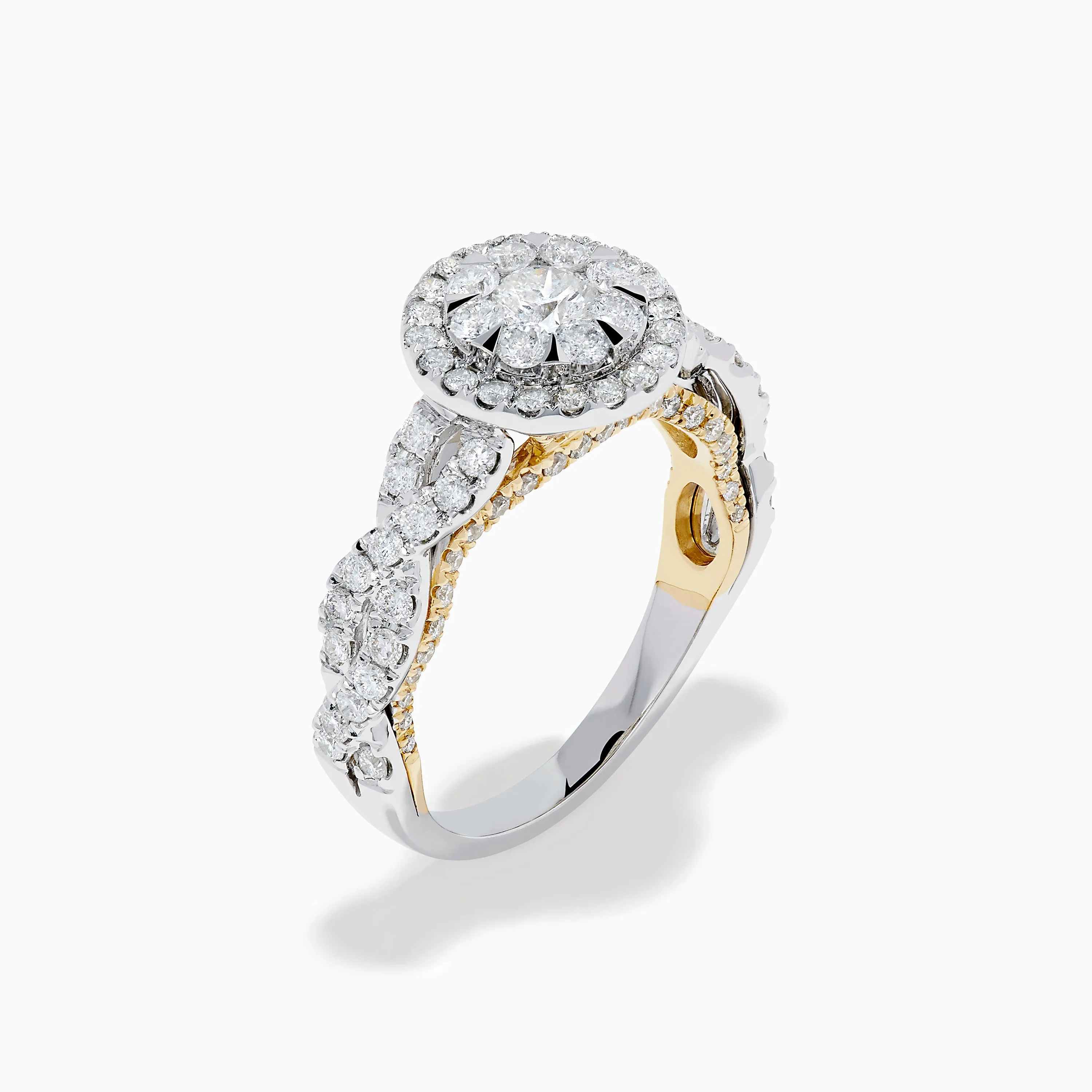 14K Two Tone Gold Diamond Cluster Engagement Ring sold by Effy product image thumbnail 4