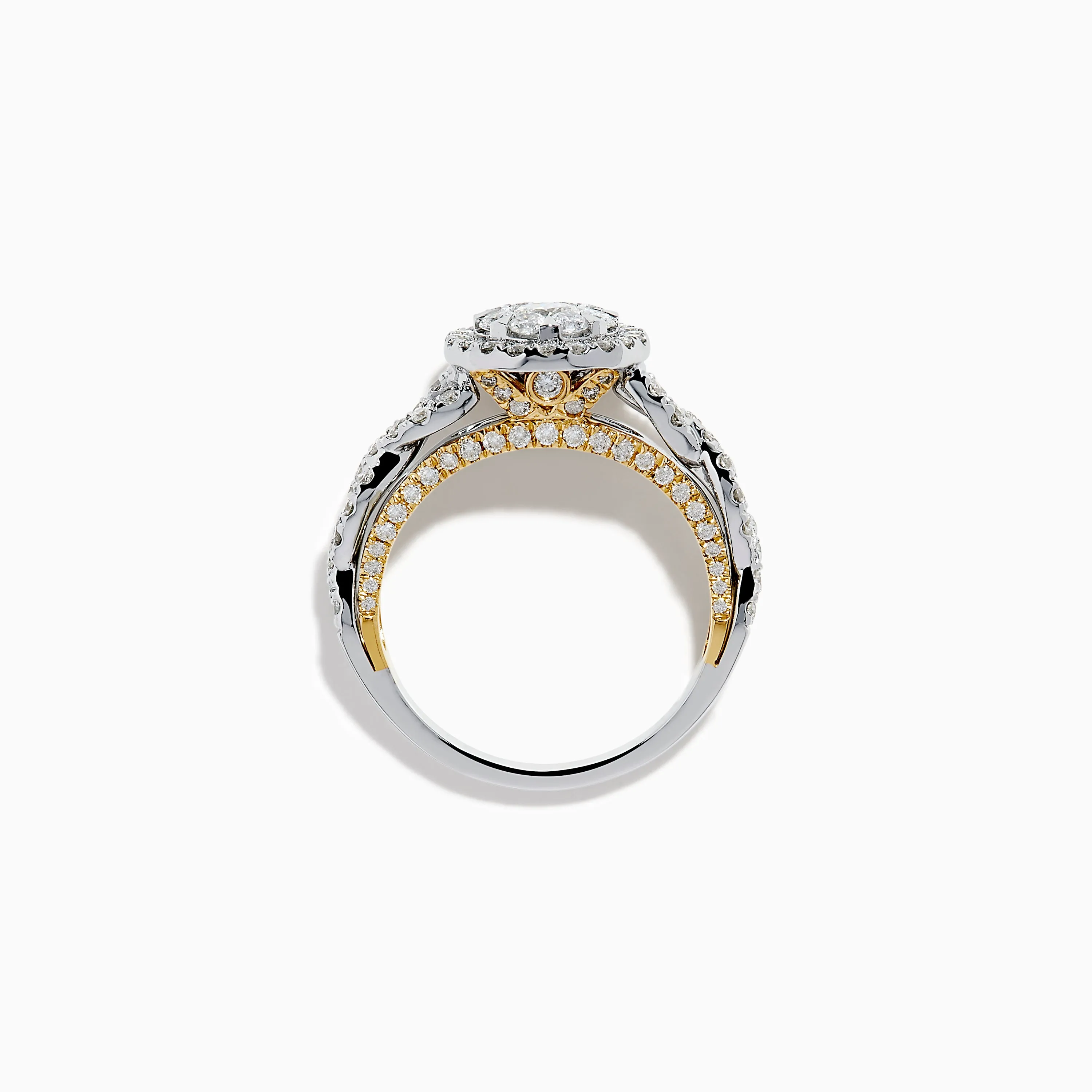 14K Two Tone Gold Diamond Cluster Engagement Ring sold by Effy product image thumbnail 3