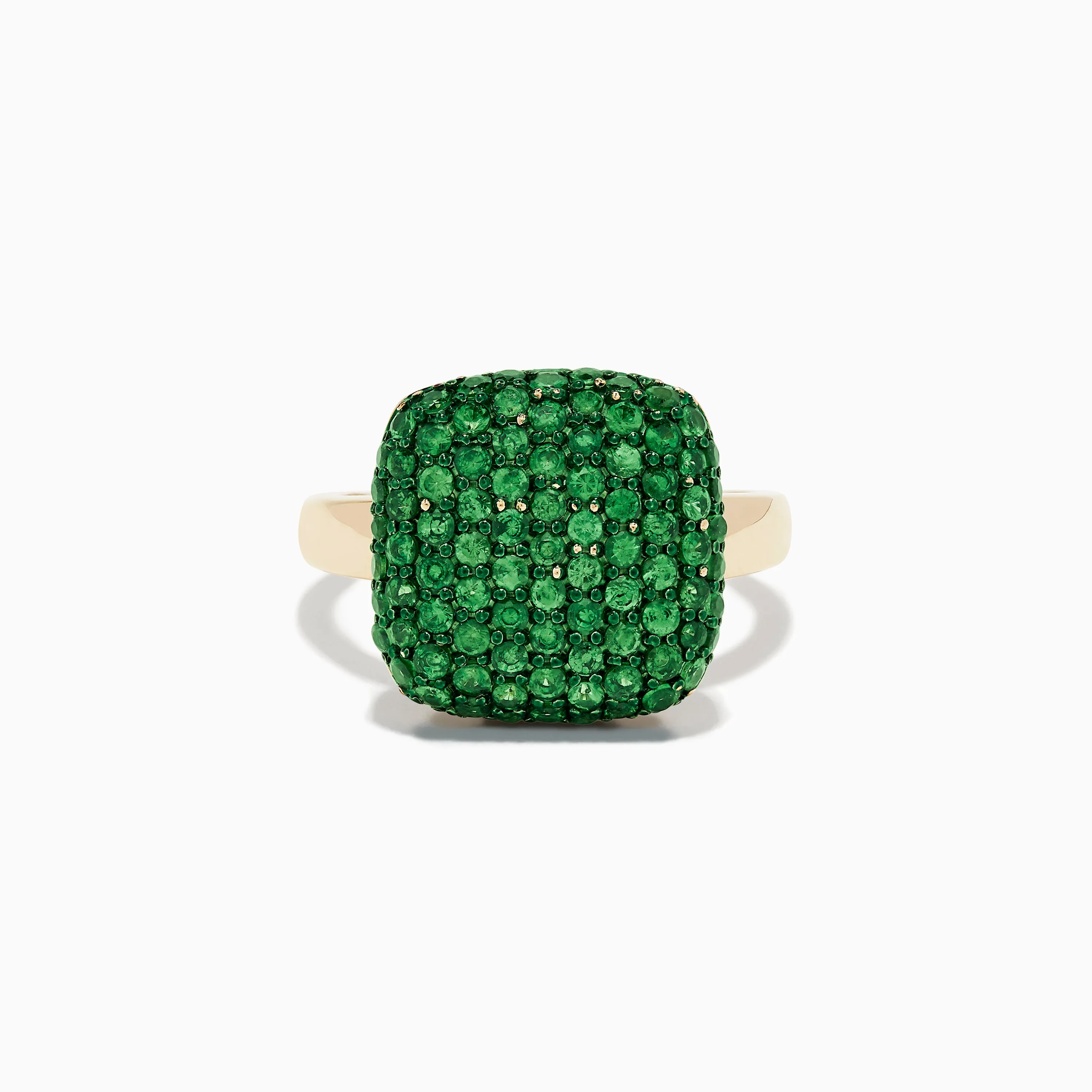 14K Yellow Gold Tsavorite Pave Ring with Green Rhodium sold by Effy