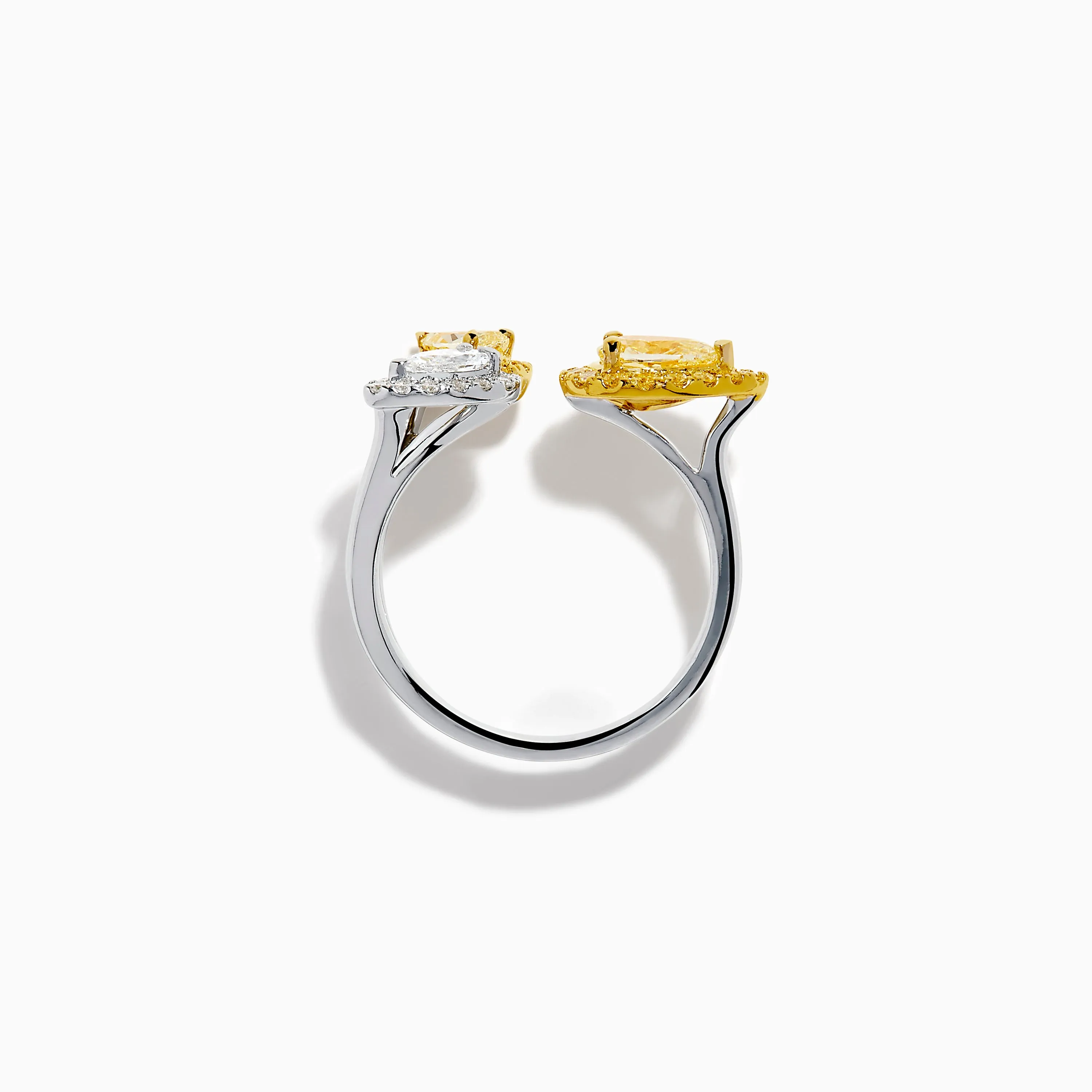 18K Two Tone Open Shank Yellow and White Diamond Pear Bouquet Ring sold by Effy product image thumbnail 3