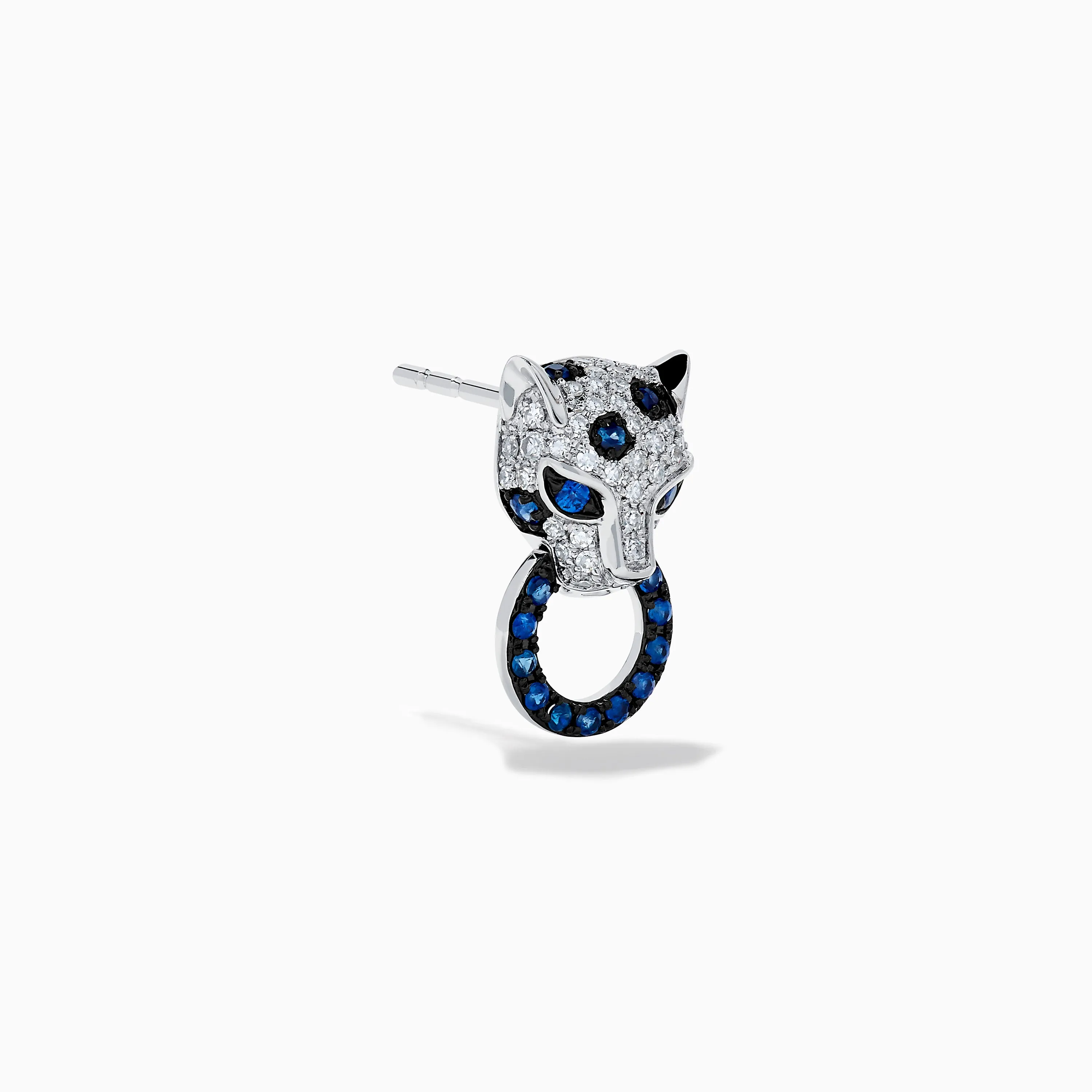 Signature 14K White Gold Blue Sapphire and Diamond Panther Drop Earrings sold by Effy product image thumbnail 3