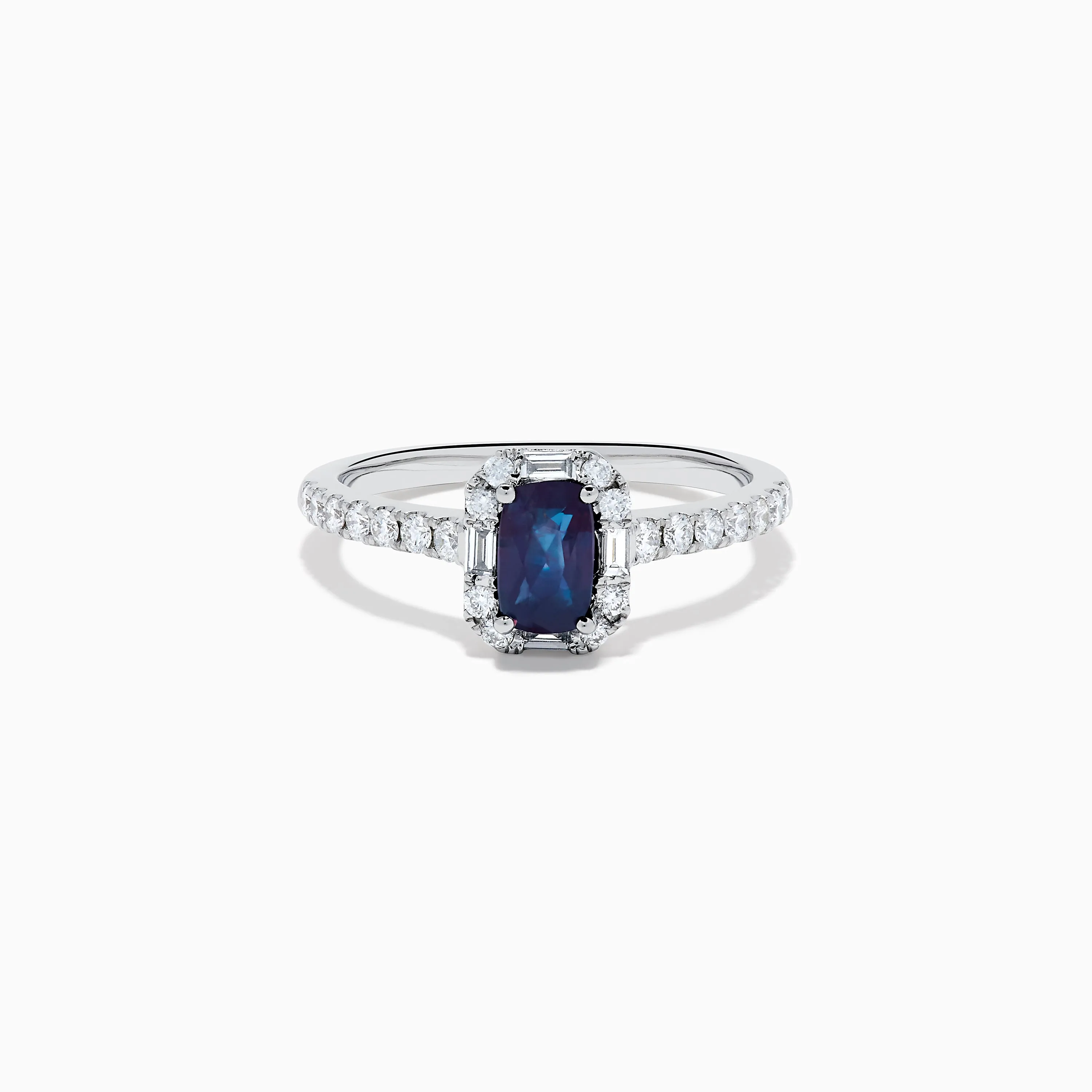 Effy Hematian 14K White Gold Cushion Cut Alexandrite and Diamond Halo Ring sold by Effy