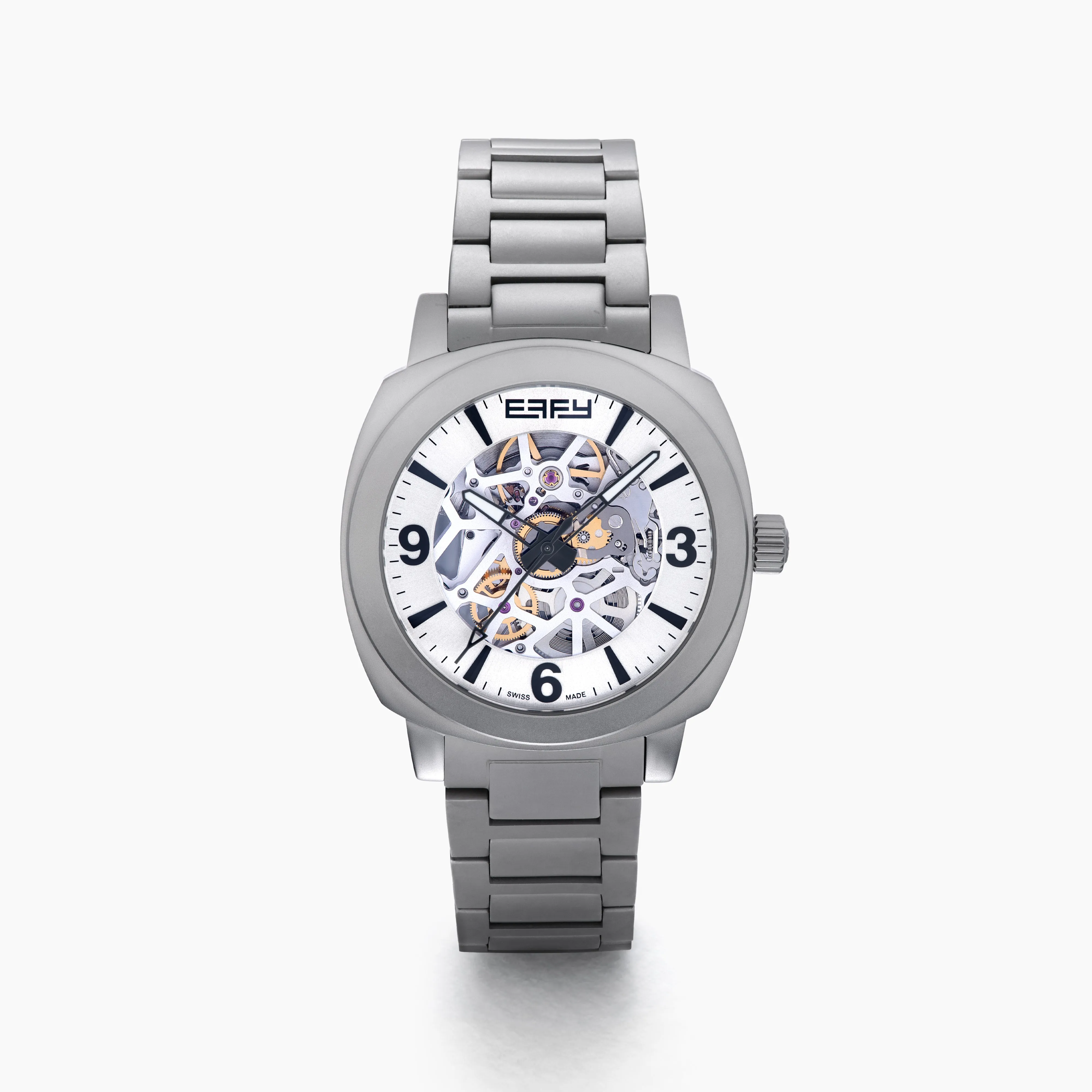41MM Swiss Made Stainless Steel Automatic Skeleton Watch sold by Effy