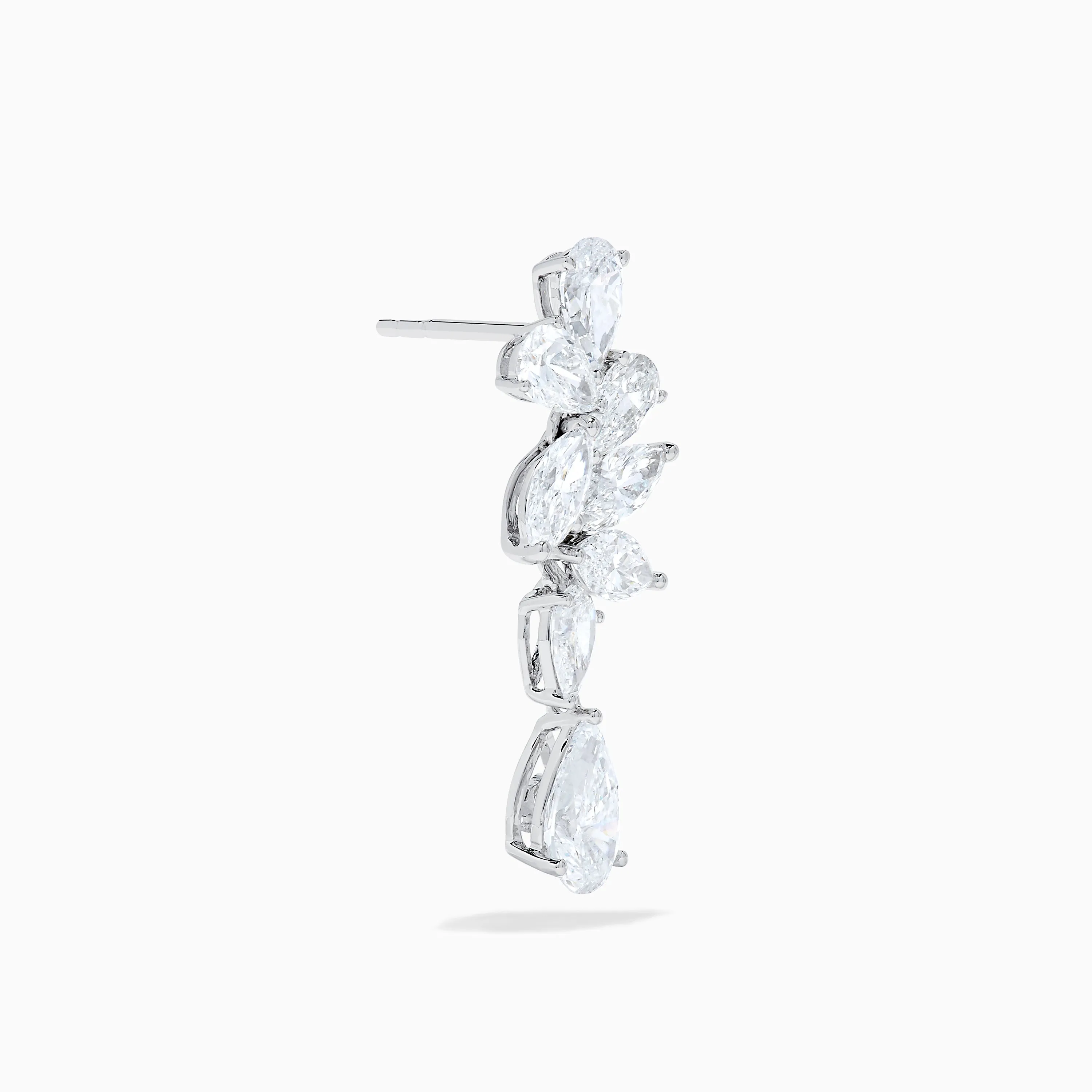 Lab Grown Pear and Marquise Diamond 3.61ct Statement Drop Earrings in 14K White Gold sold by Effy product image thumbnail 3