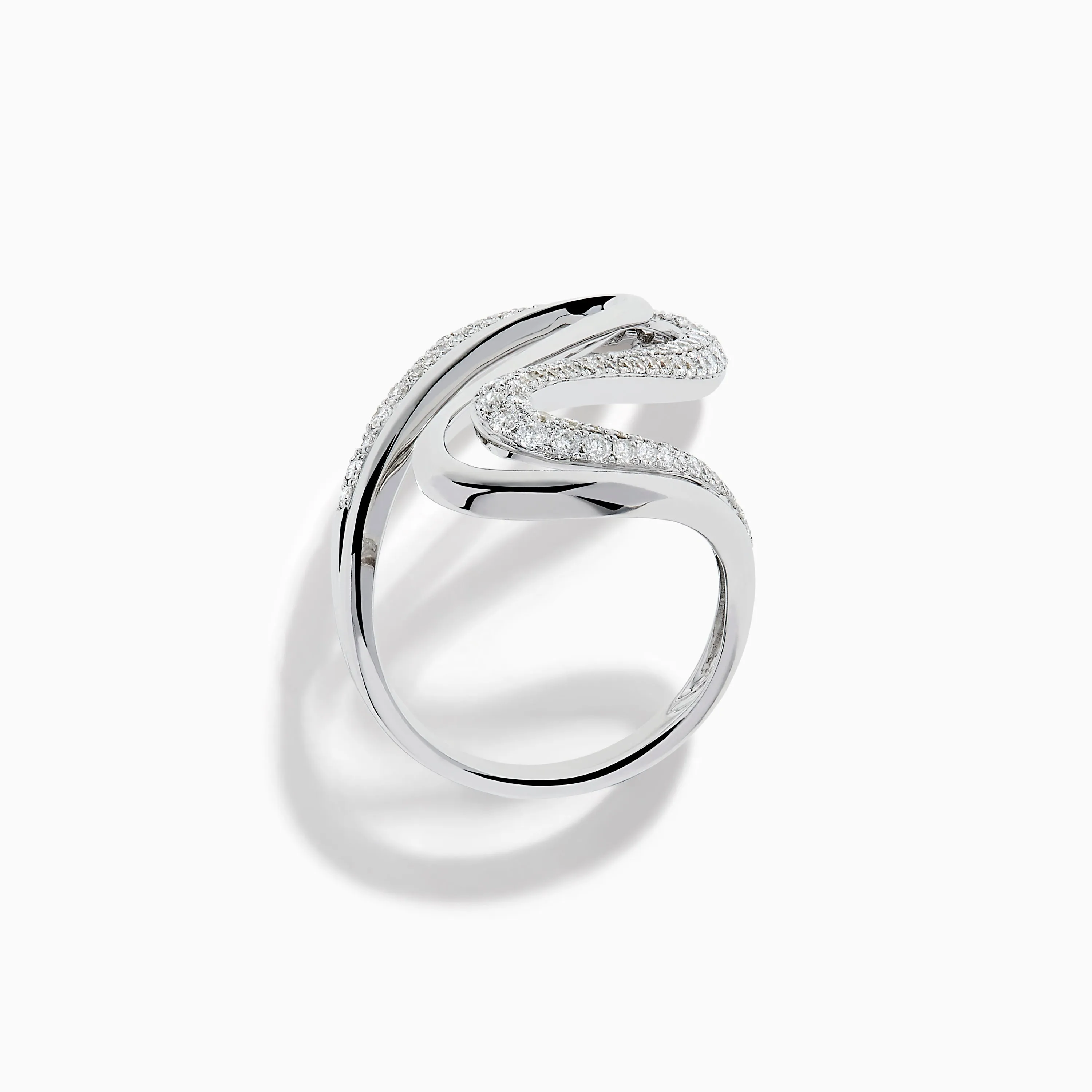 14K White Gold Diamond Open S-Curve Statement Ring sold by Effy product image thumbnail 3