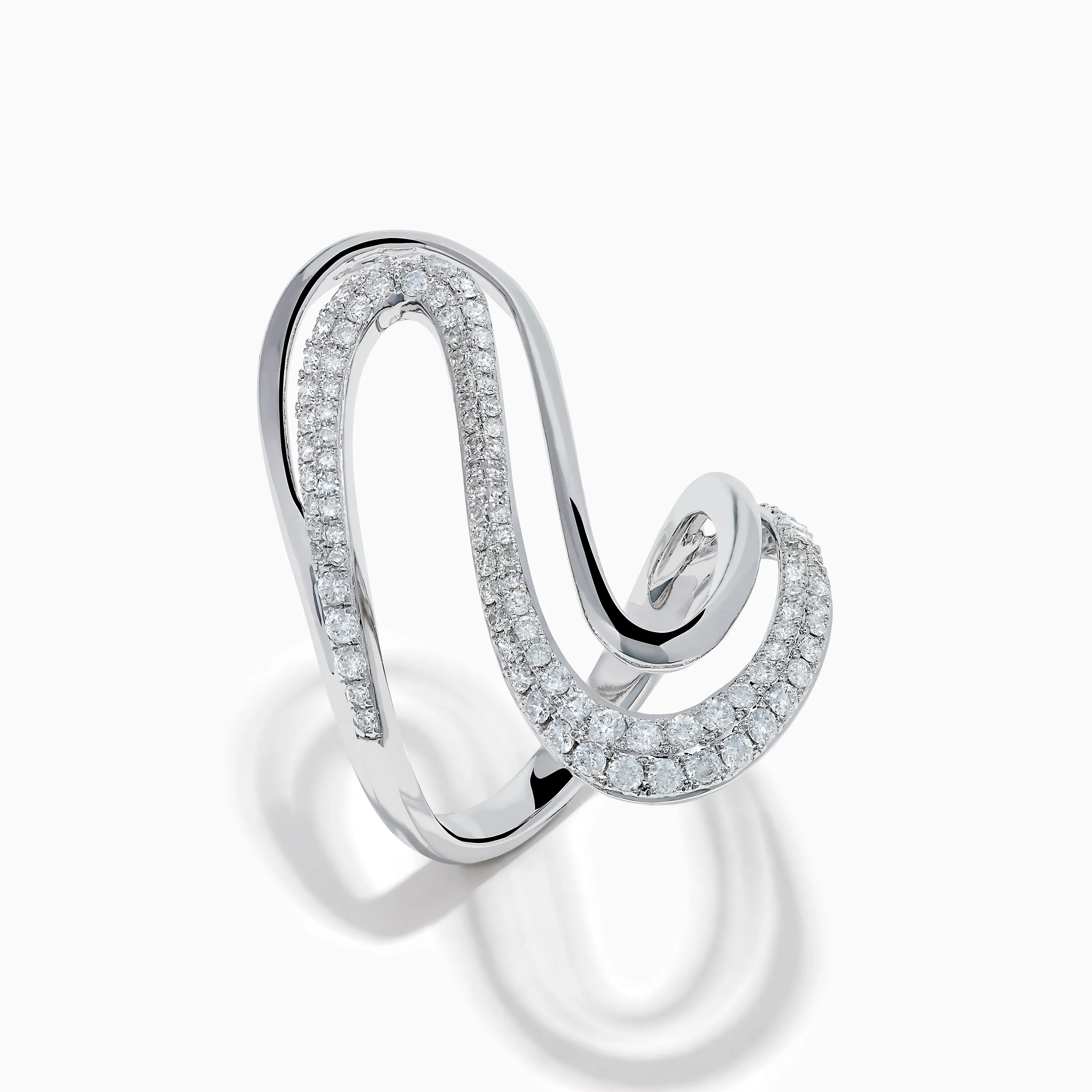 14K White Gold Diamond Open S-Curve Statement Ring sold by Effy product image thumbnail 4
