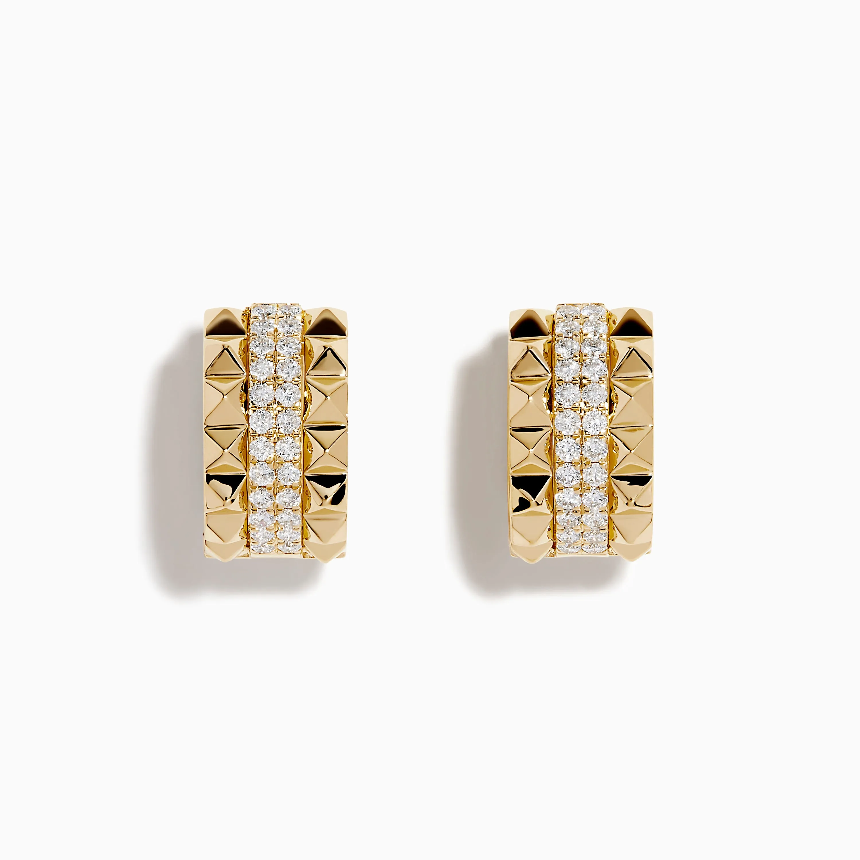 14K Yellow Gold Studded Diamond Chunky Mini Hoop Earrings sold by Effy