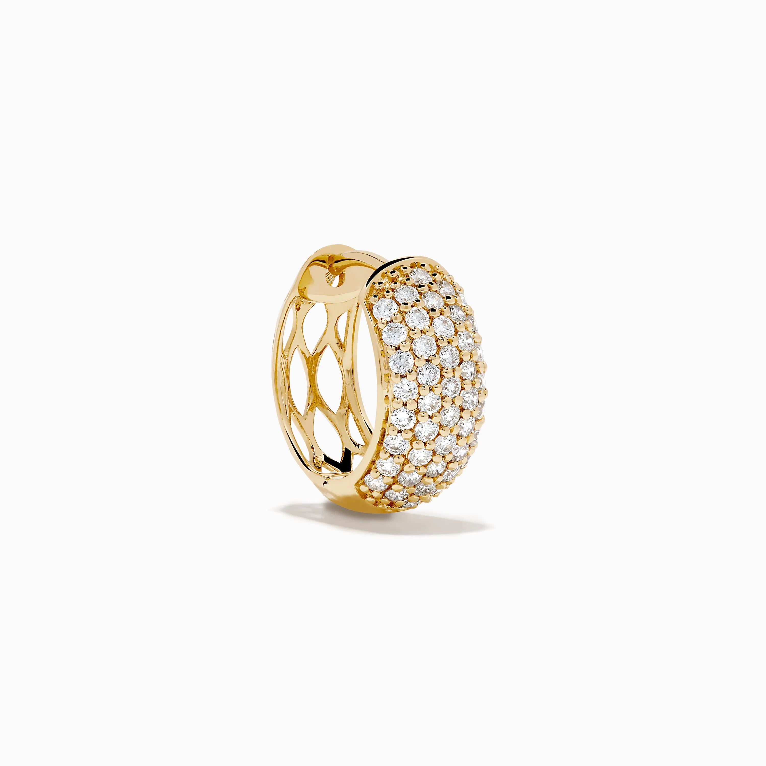 14K Yellow Gold Multi Row Pave Diamond Chunky Hoop Earrings sold by Effy product image thumbnail 3