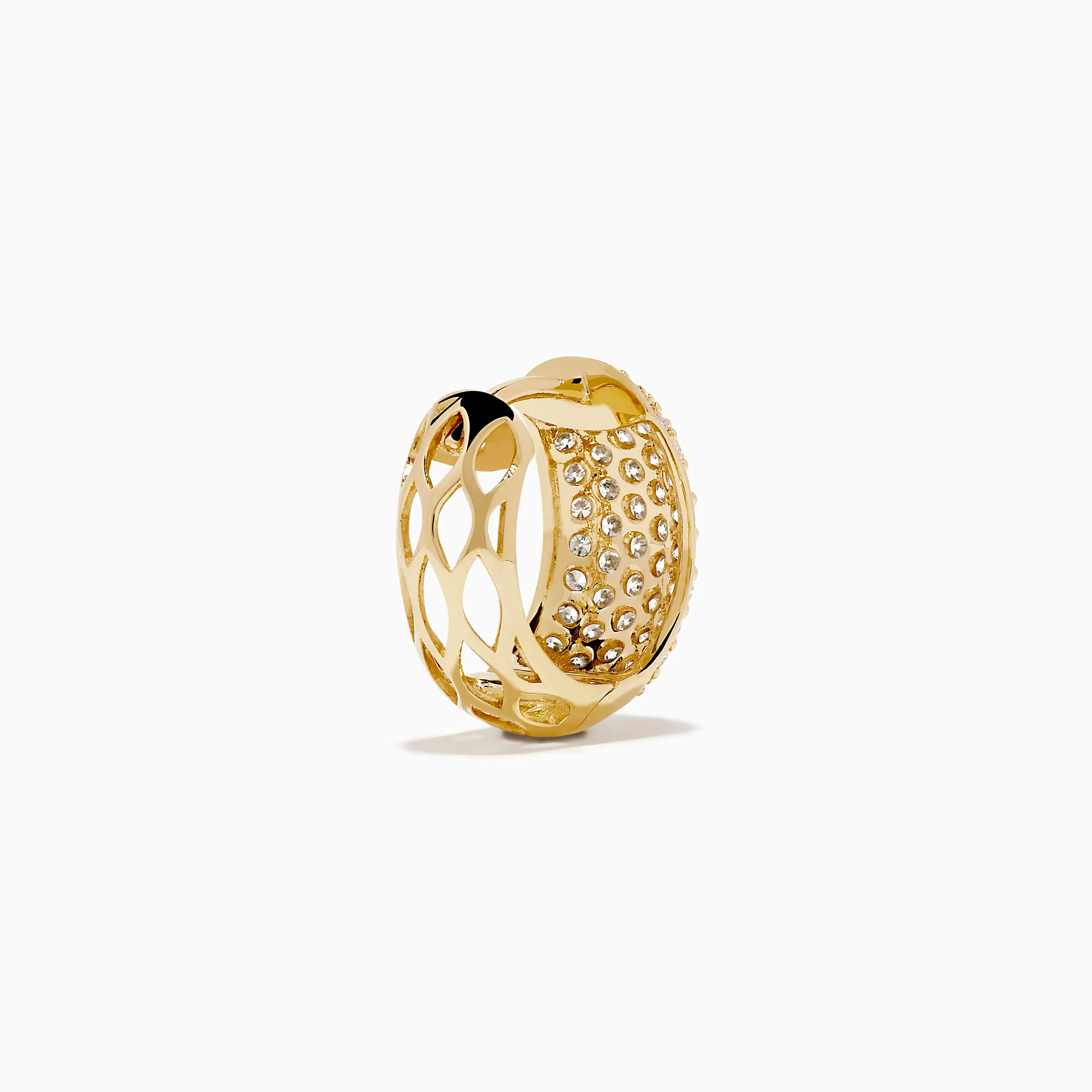 14K Yellow Gold Multi Row Pave Diamond Chunky Hoop Earrings sold by Effy product image thumbnail 4