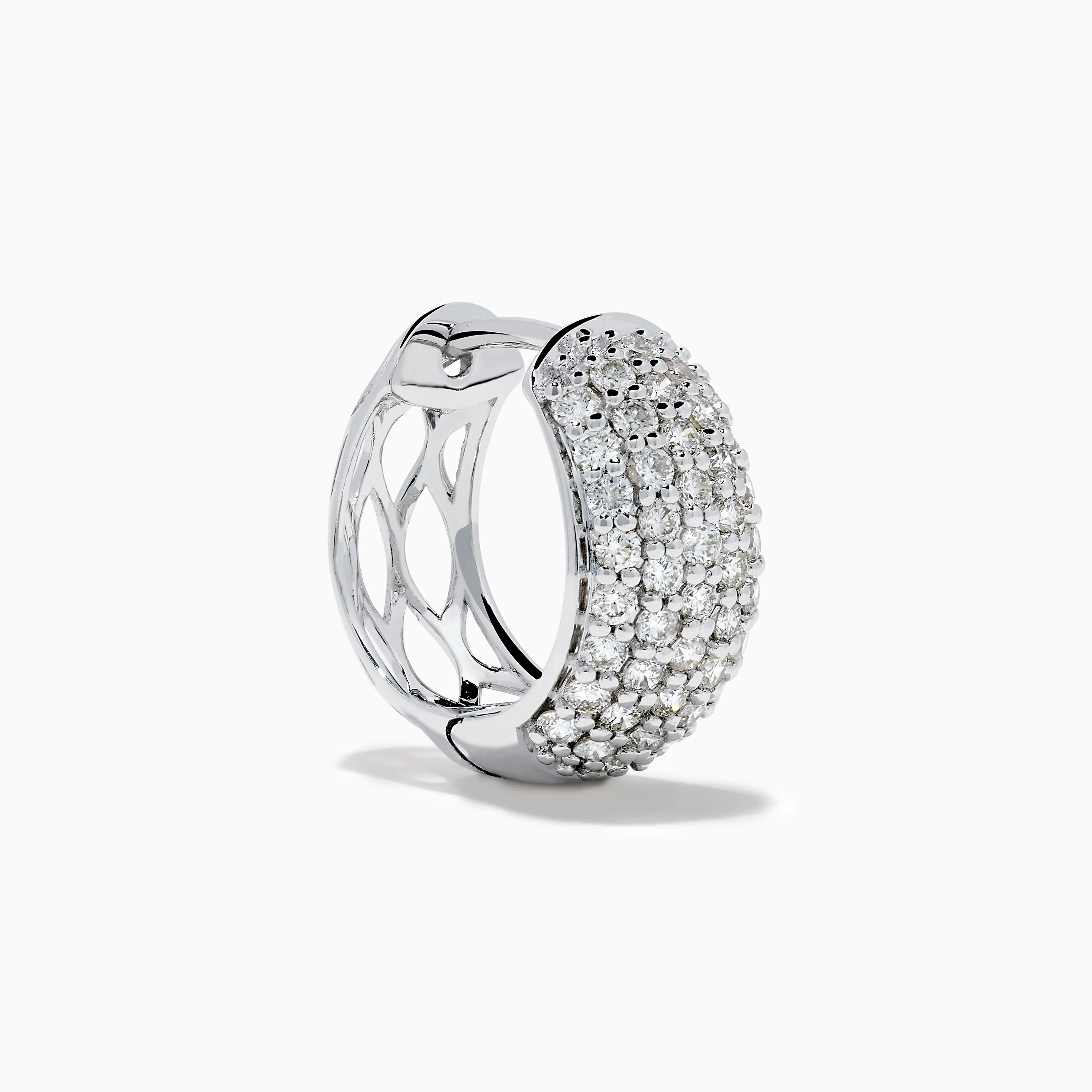 14K White Gold Multi Row Pave Diamond Chunky Hoop Earrings sold by Effy product image thumbnail 3